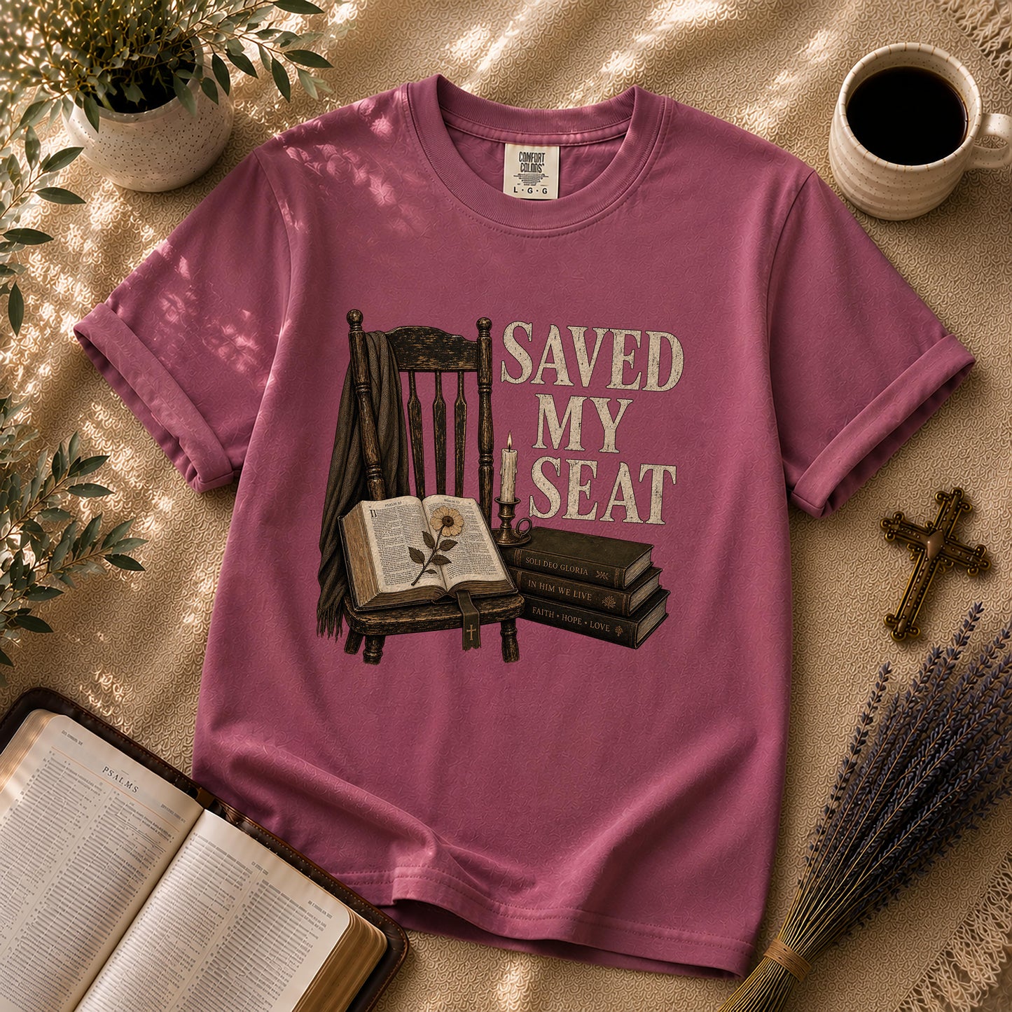 Saved My Seat Dark Academia Christian T-Shirt