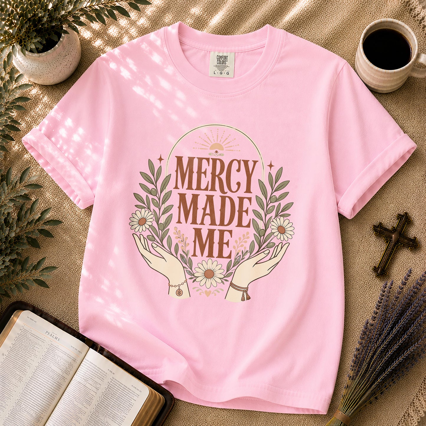 Mercy Made Me Boho Christian T-Shirt