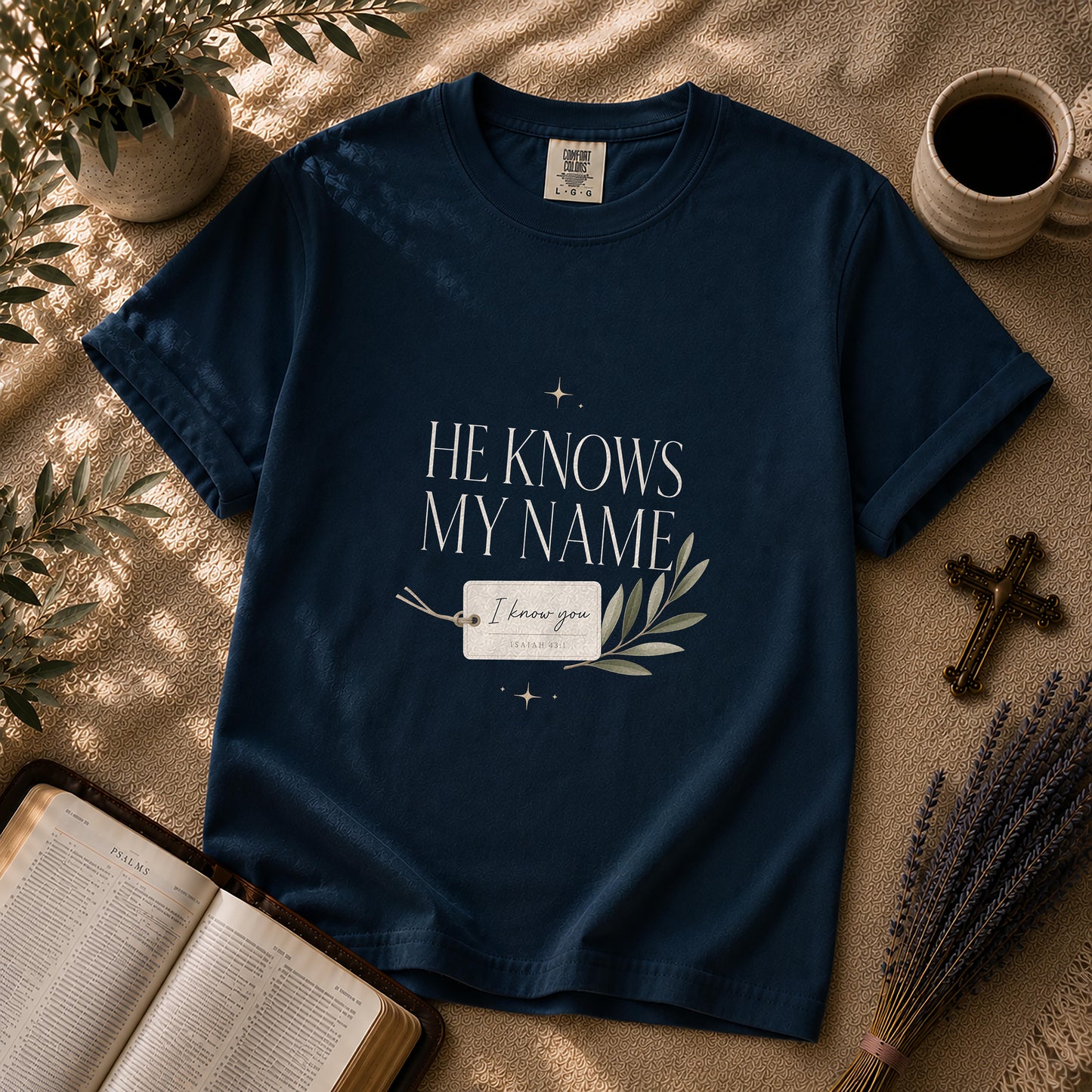 He Knows My Name Minimalist Christian T-Shirt