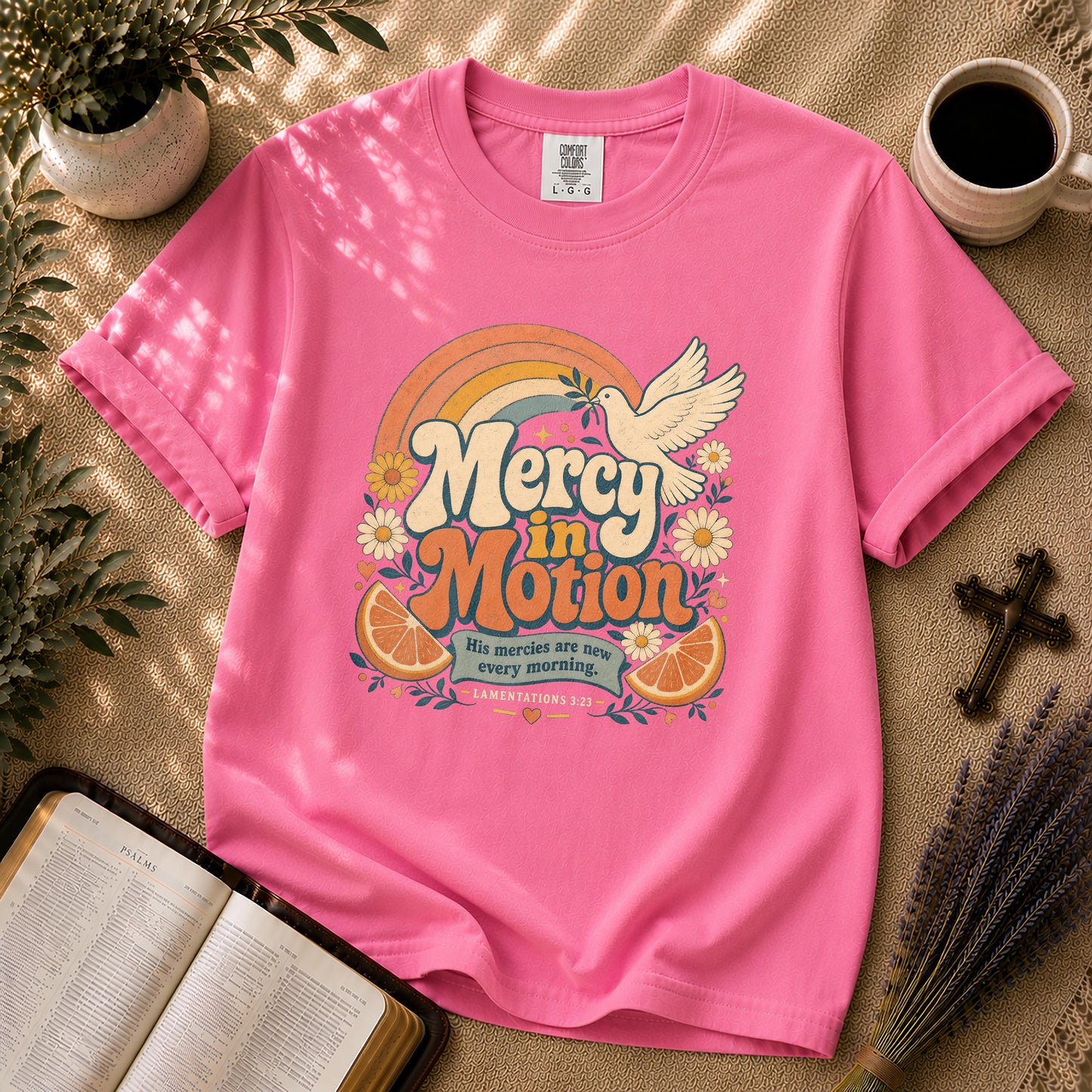 Mercy in Motion – 70s Retro Christian Tee