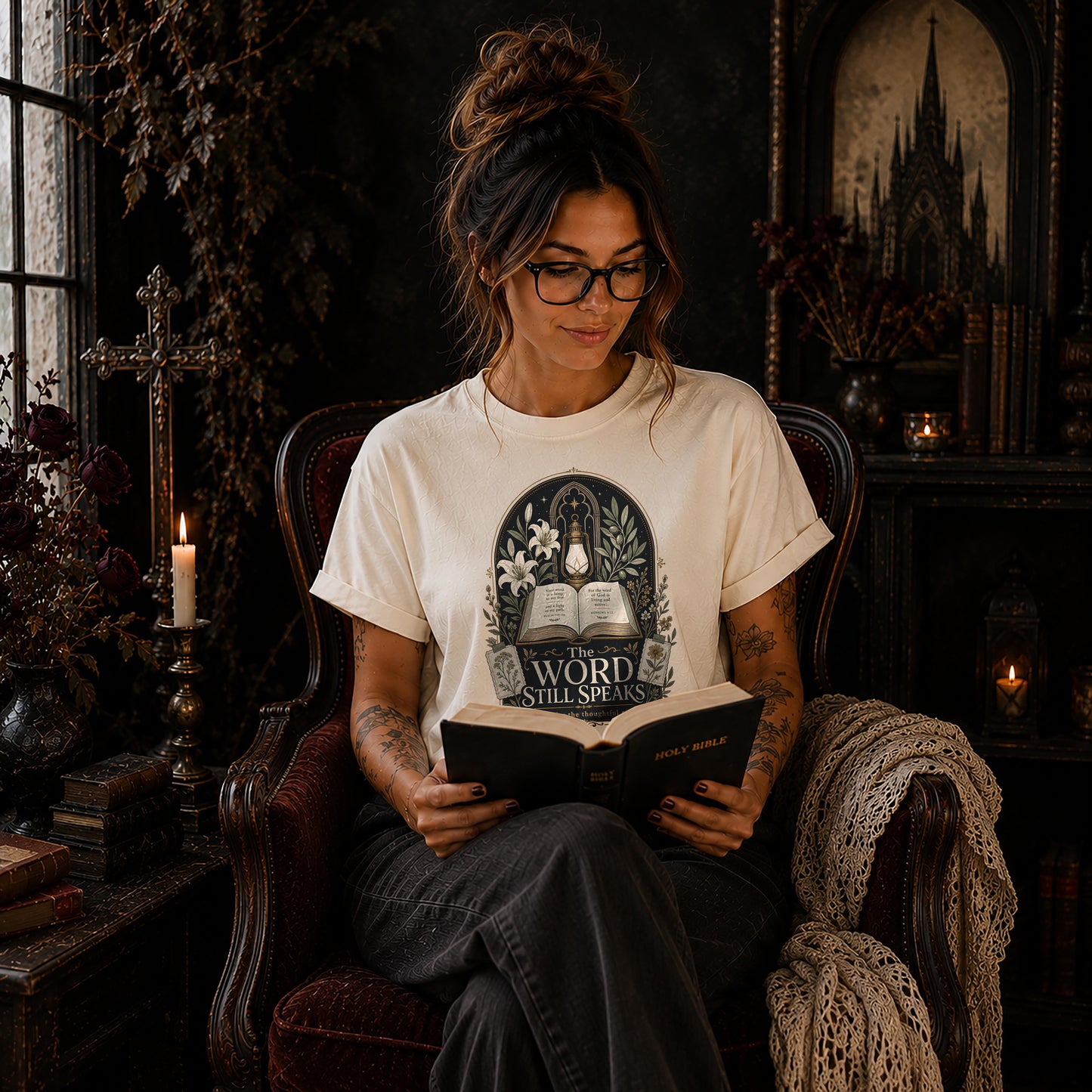 The Word Still Speaks Christian Dark Academia T-Shirt