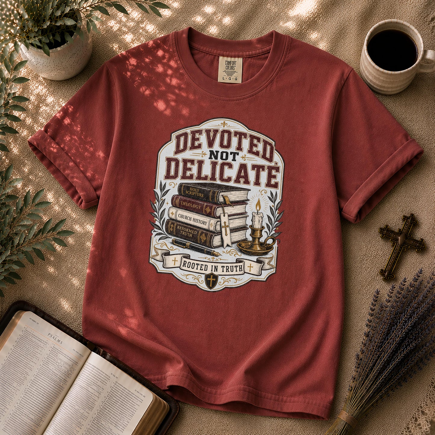Devoted Not Delicate Dark Academia Christian T-Shirt