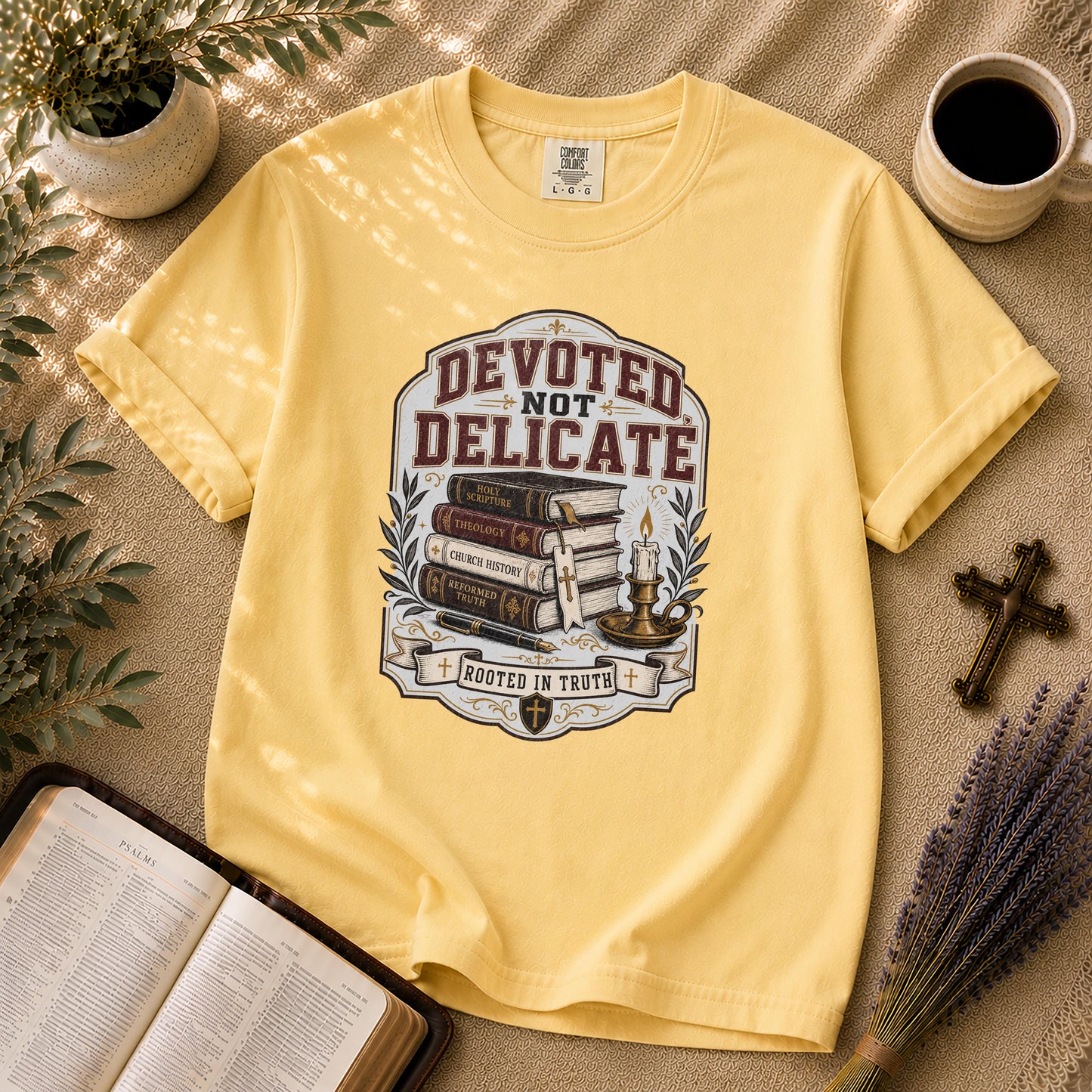 Devoted Not Delicate Dark Academia Christian T-Shirt