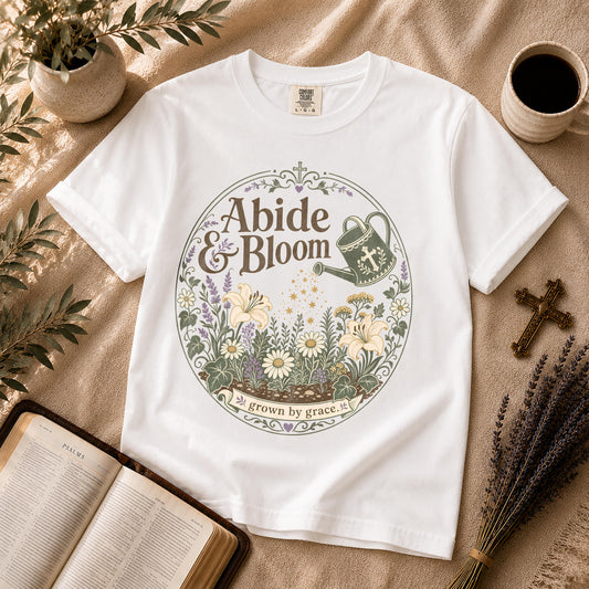 Abide and Bloom Cottagecore Christian T-Shirt