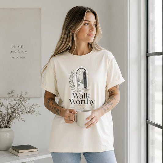 Walk Worthy Minimalist Christian T-Shirt