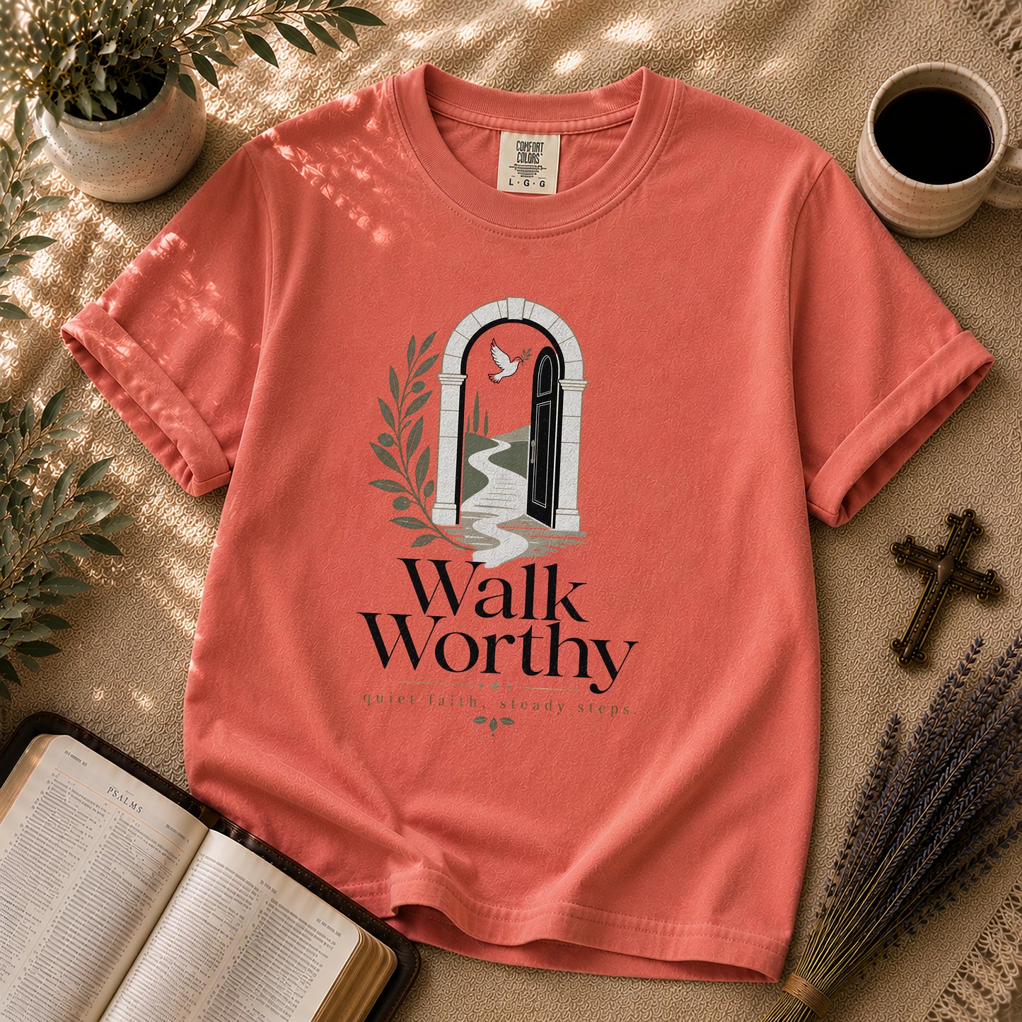 Walk Worthy Minimalist Christian T-Shirt