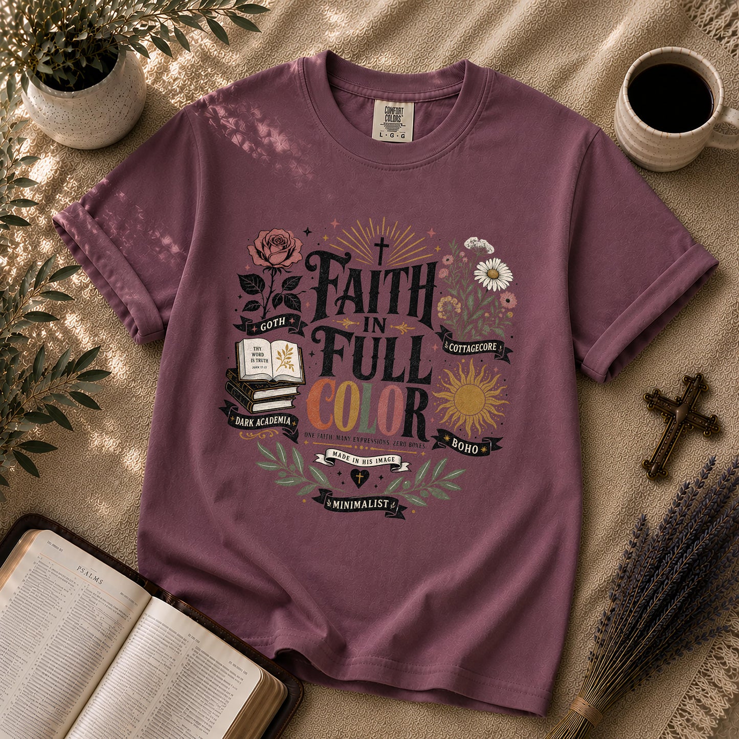 Faith in Full Color Christian Aesthetic T-Shirt