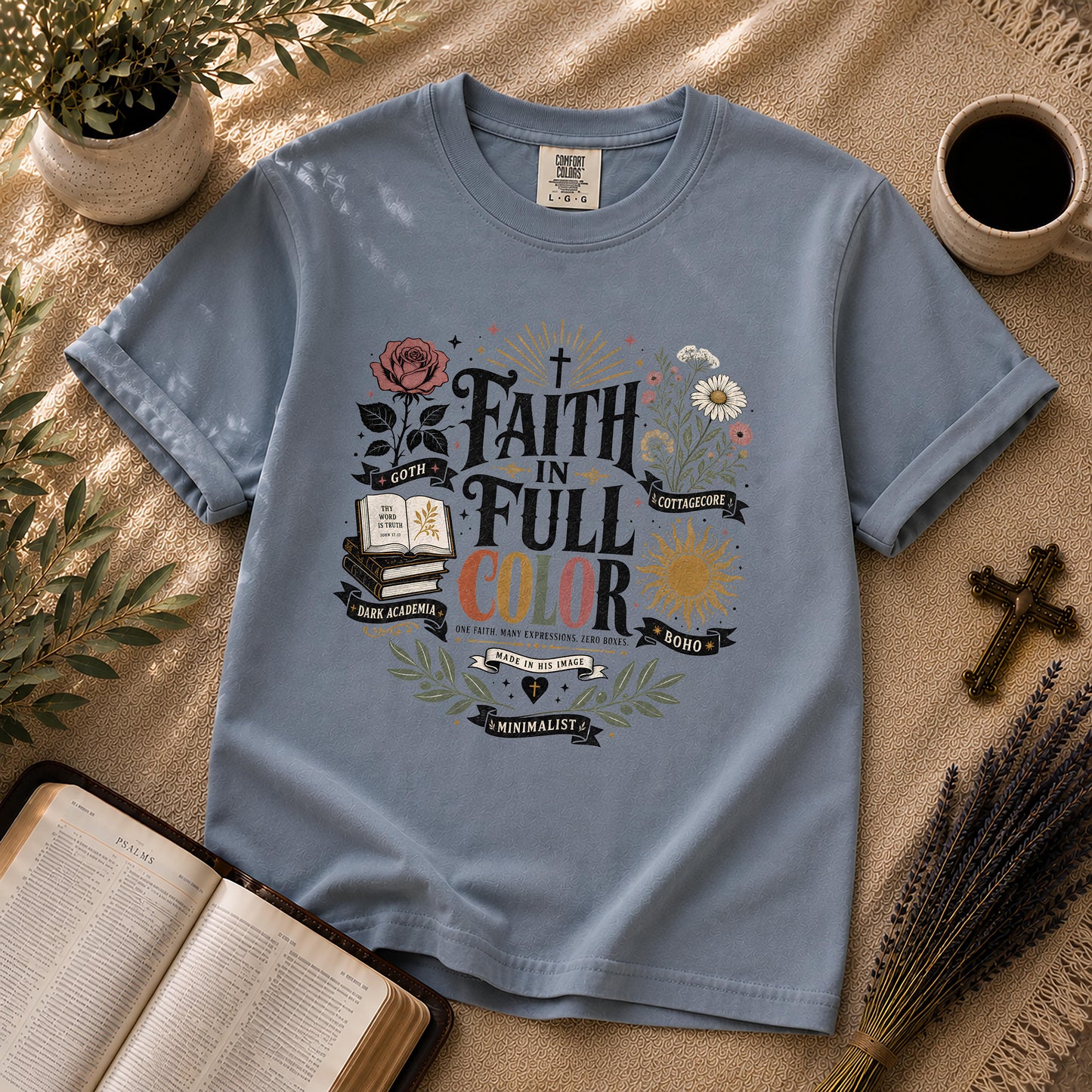 Faith in Full Color Christian Aesthetic T-Shirt