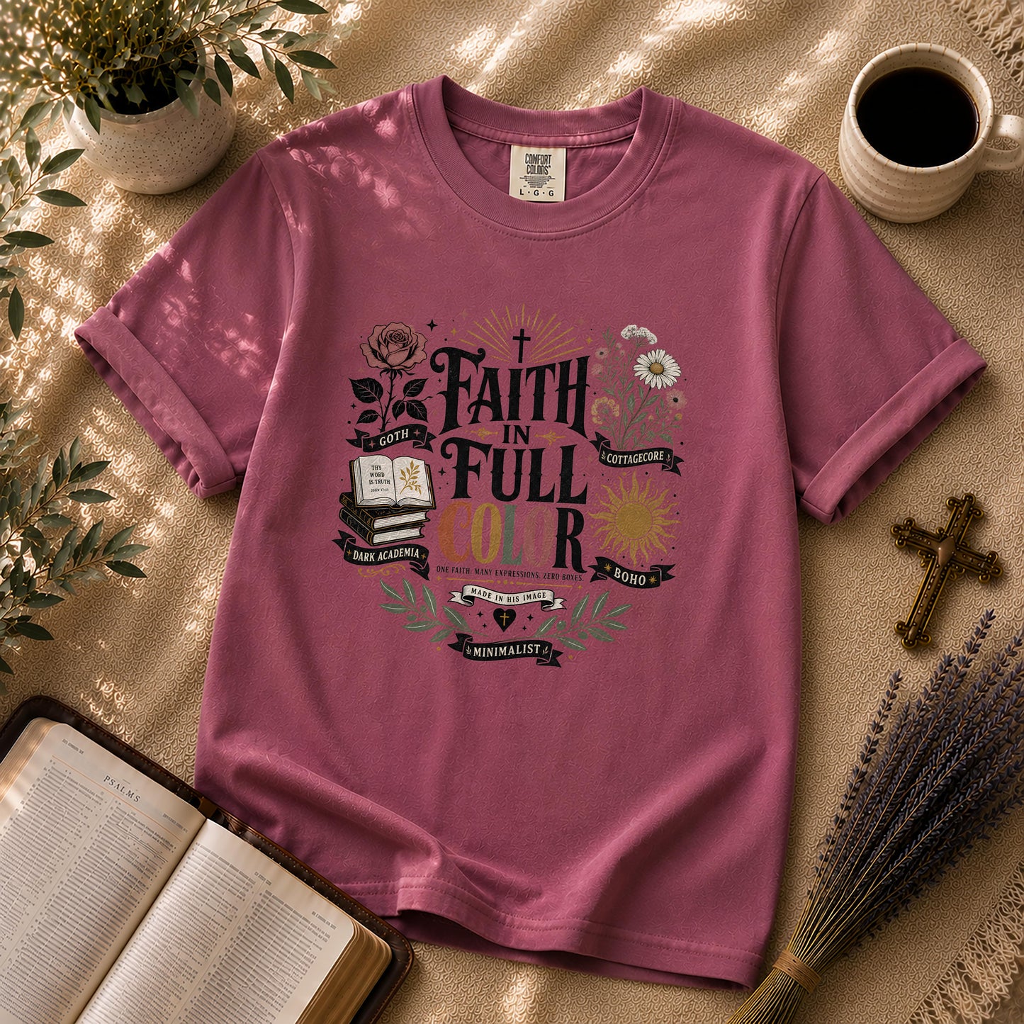 Faith in Full Color Christian Aesthetic T-Shirt