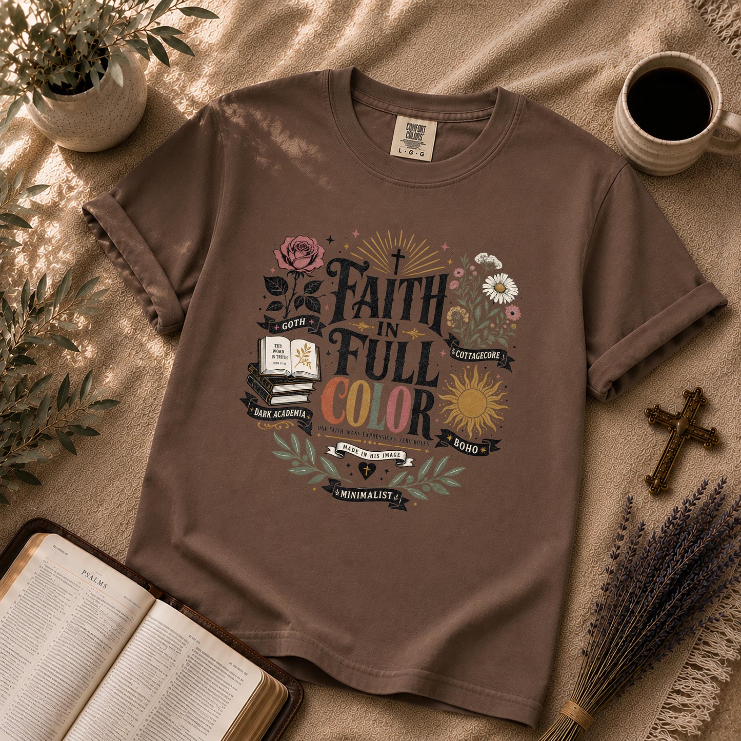 Faith in Full Color Christian Aesthetic T-Shirt