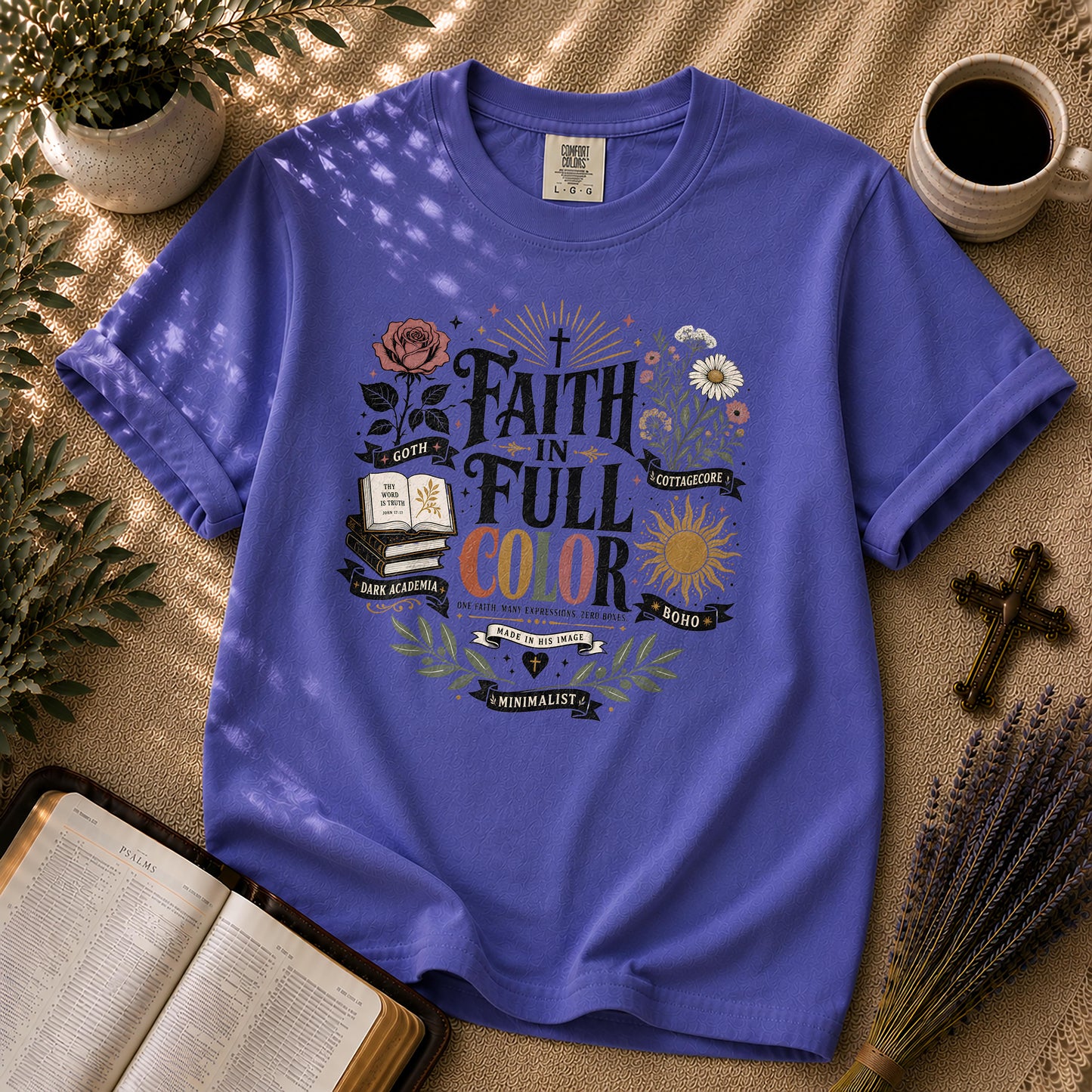 Faith in Full Color Christian Aesthetic T-Shirt