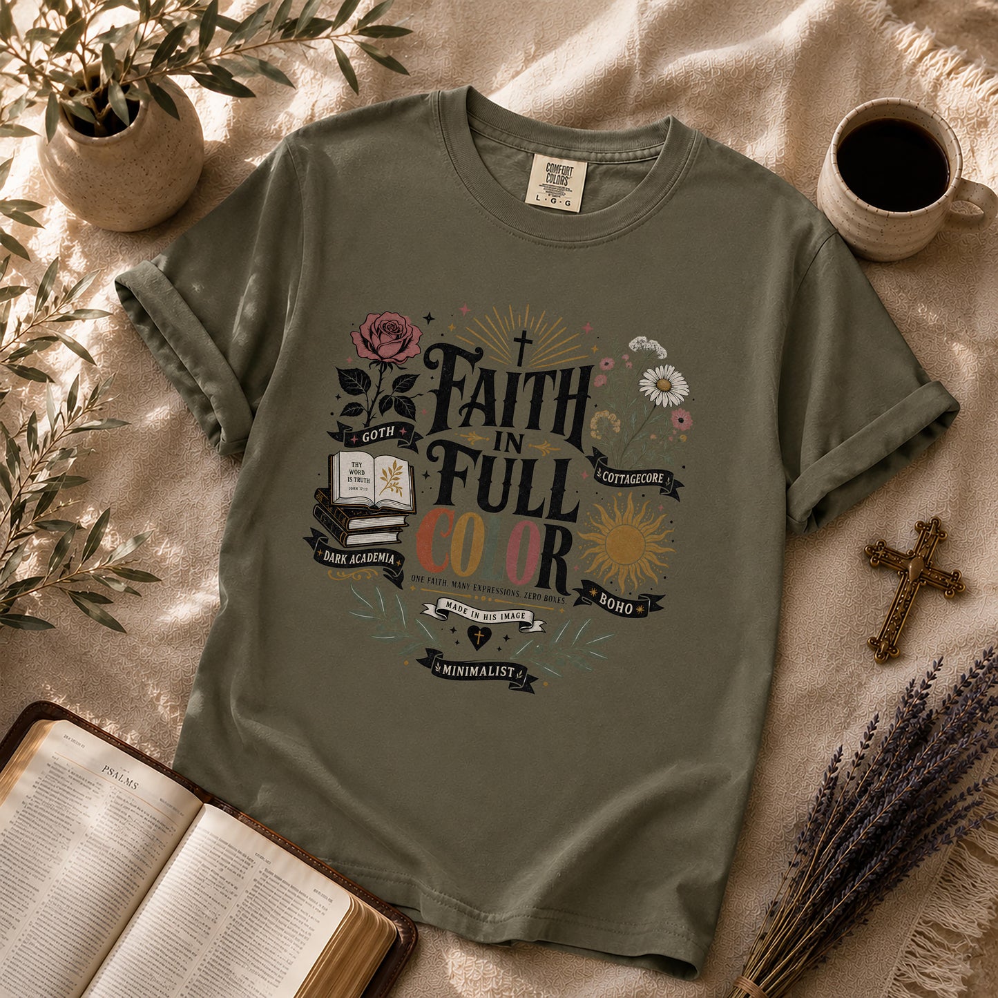 Faith in Full Color Christian Aesthetic T-Shirt