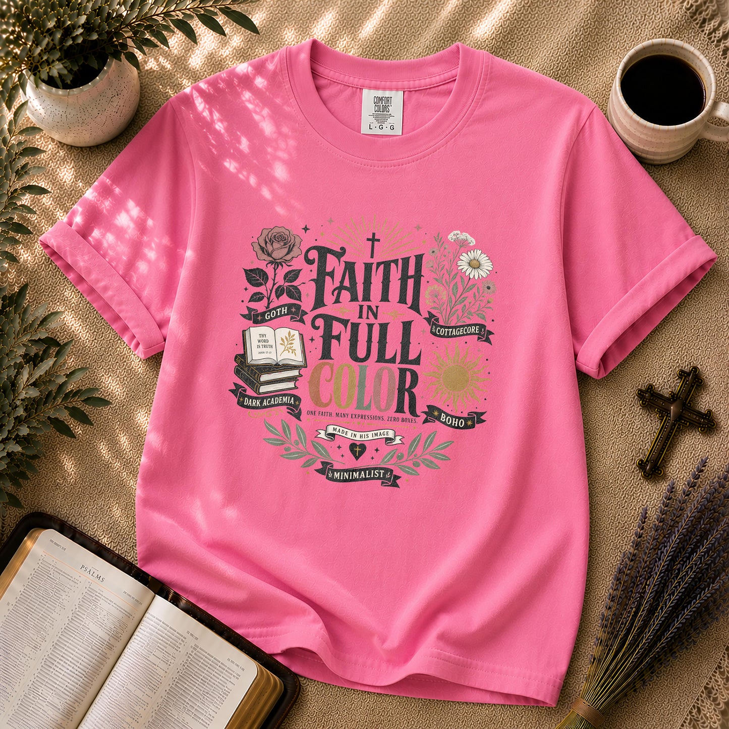 Faith in Full Color Christian Aesthetic T-Shirt