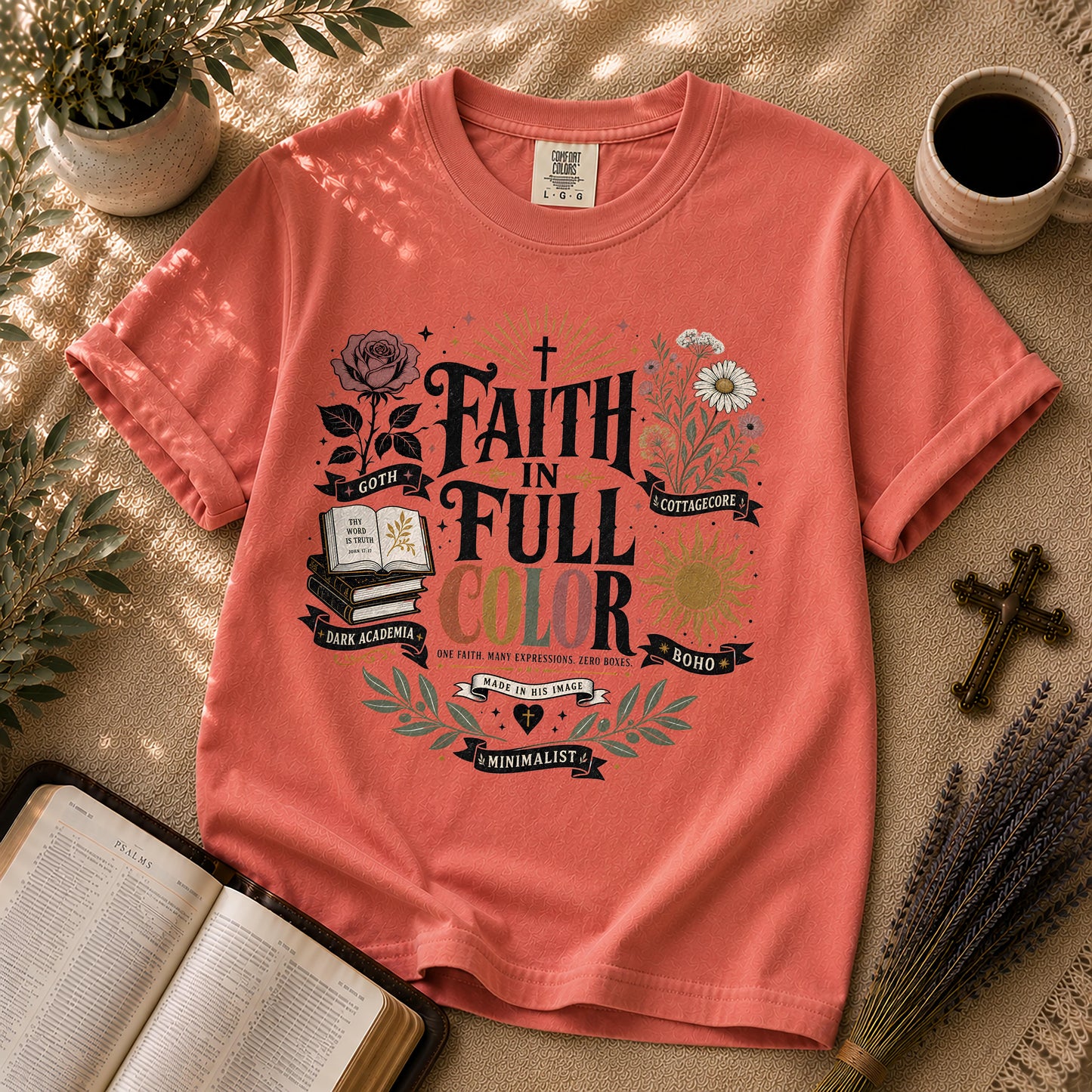 Faith in Full Color Christian Aesthetic T-Shirt