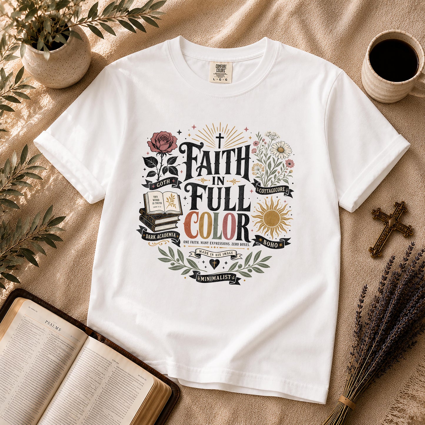 Faith in Full Color Christian Aesthetic T-Shirt