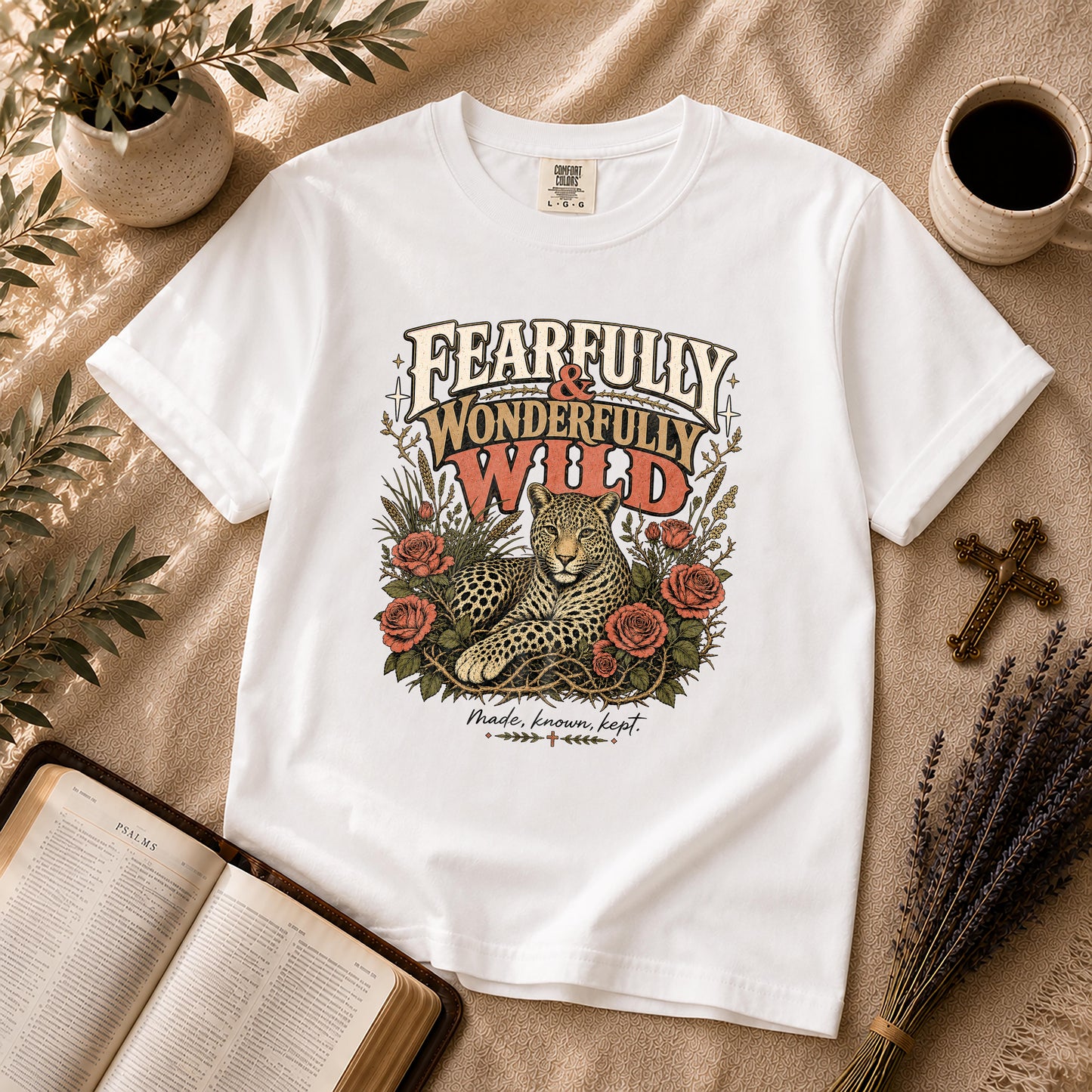 Fearfully and Wonderfully Wild Christian Leopard T-Shirt