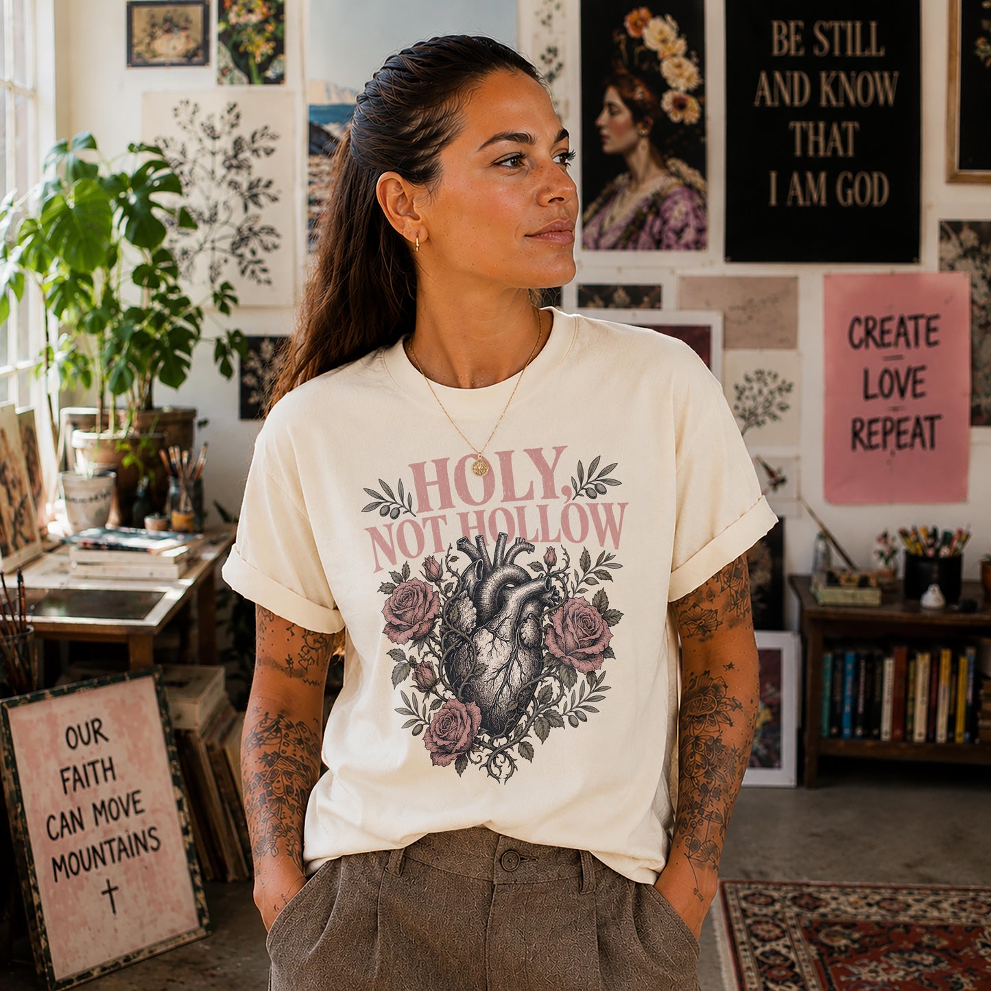 Holy Not Hollow Christian Heart T-Shirt