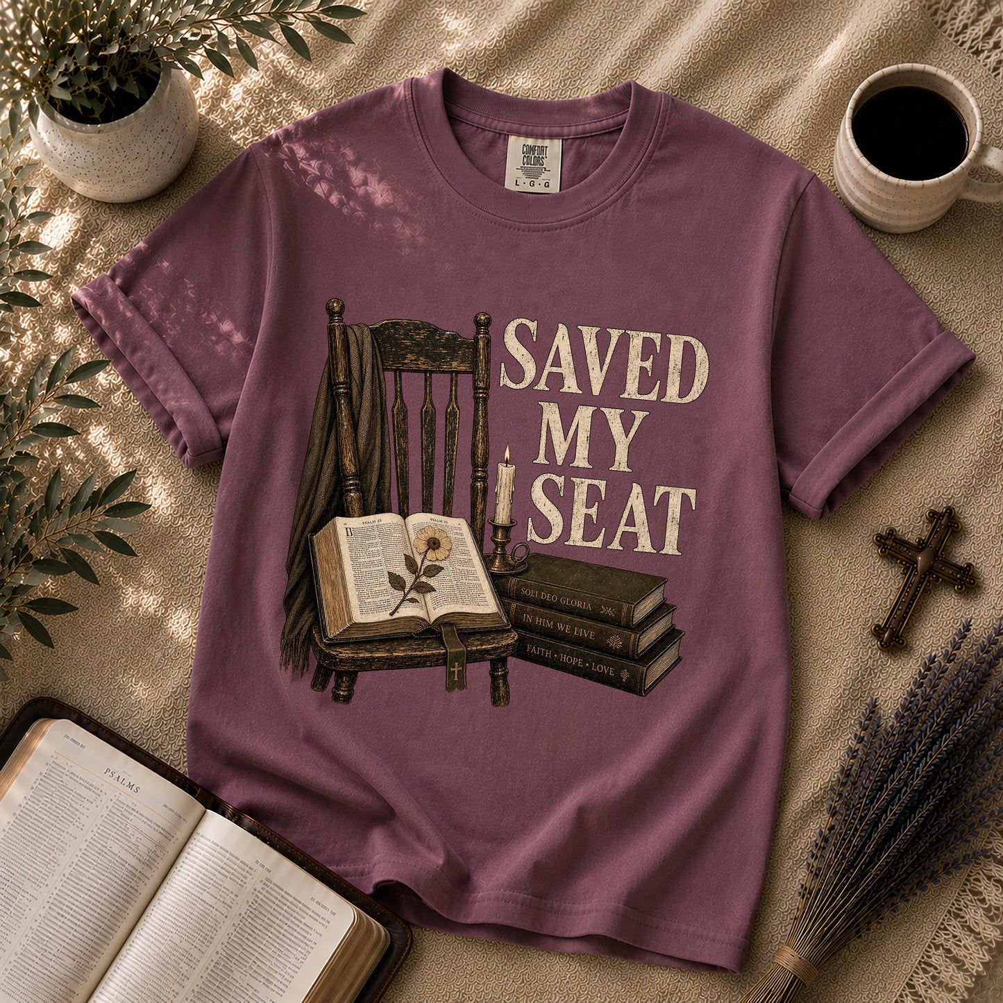 Saved My Seat Dark Academia Christian T-Shirt