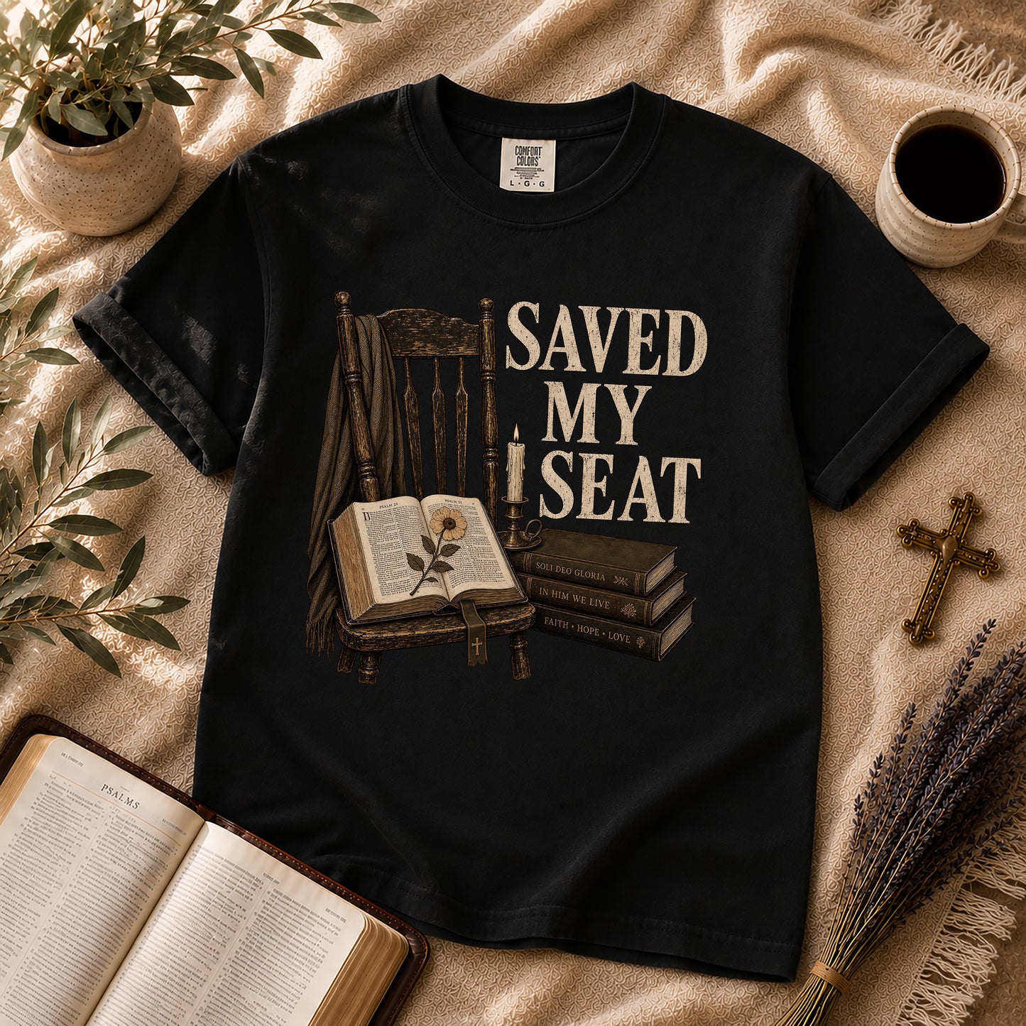 Saved My Seat Dark Academia Christian T-Shirt