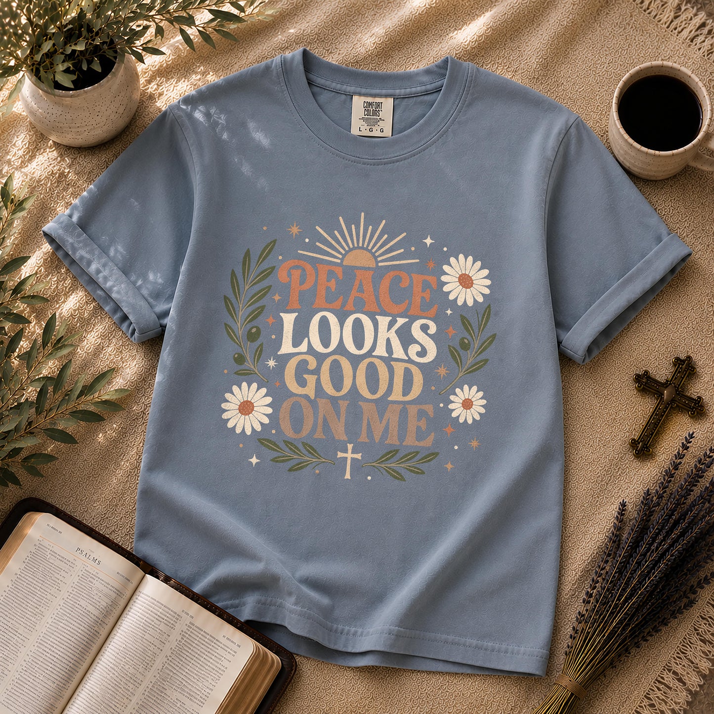 Peace Looks Good On Me Boho Christian T-Shirt