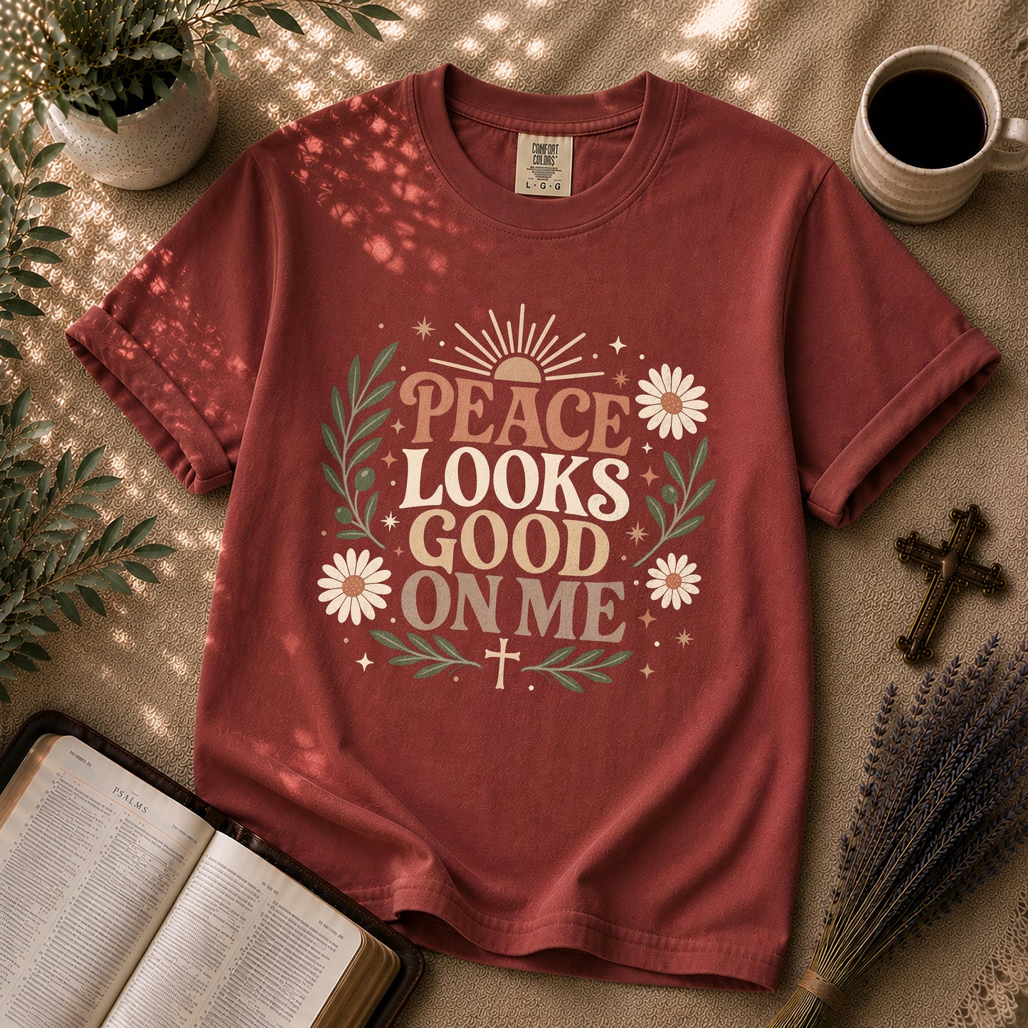 Peace Looks Good On Me Boho Christian T-Shirt
