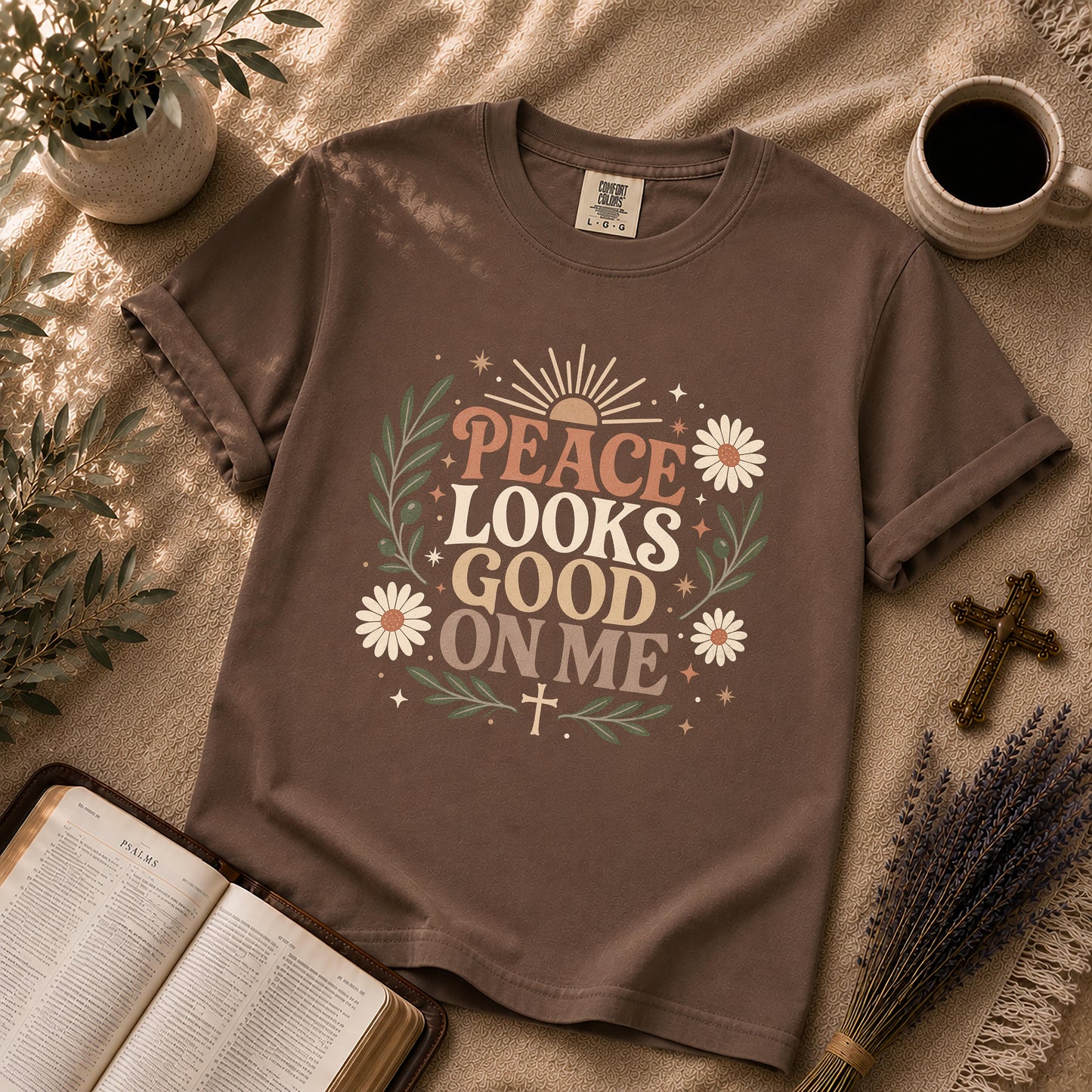 Peace Looks Good On Me Boho Christian T-Shirt