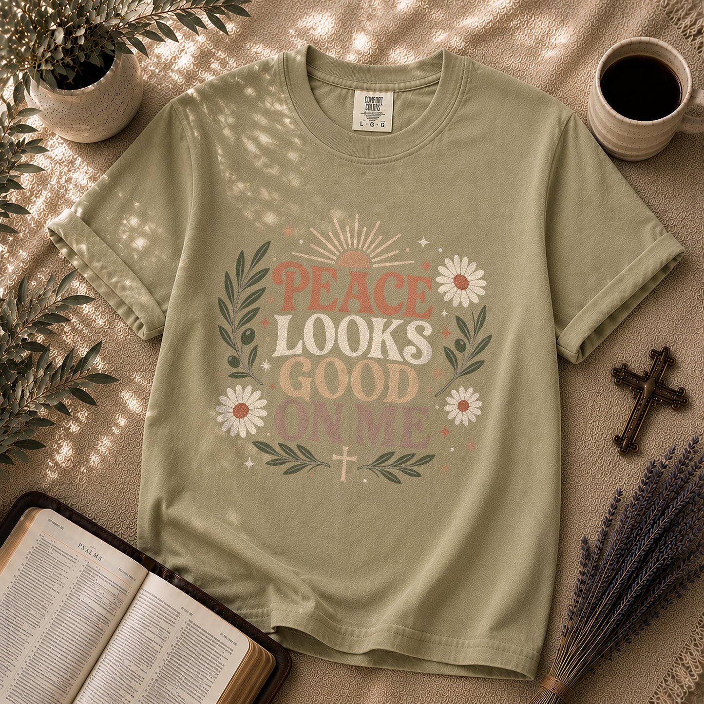 Peace Looks Good On Me Boho Christian T-Shirt