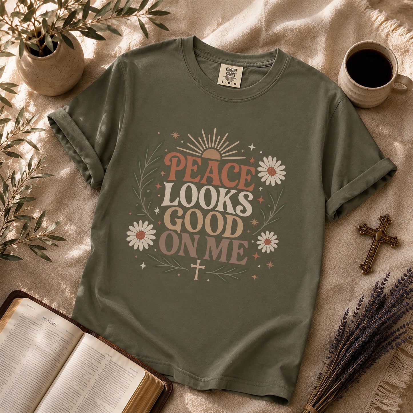 Peace Looks Good On Me Boho Christian T-Shirt