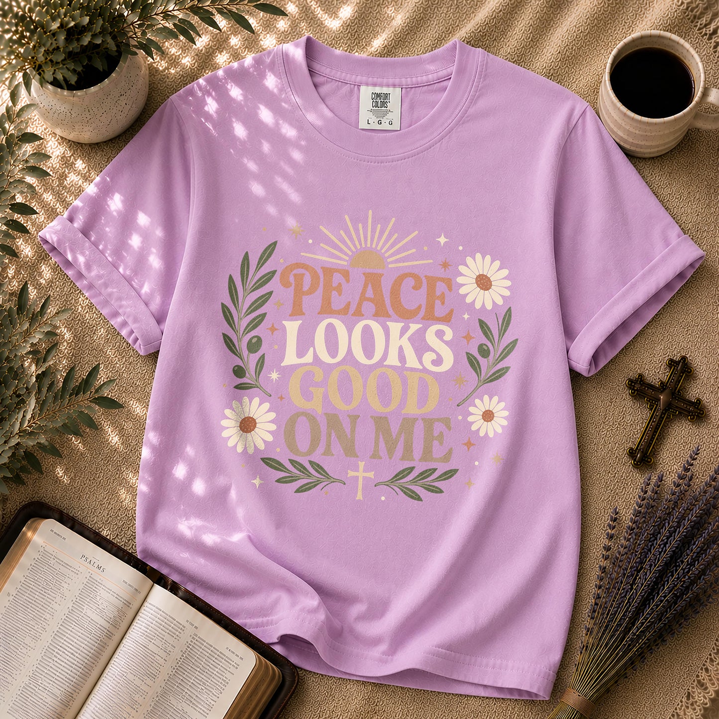 Peace Looks Good On Me Boho Christian T-Shirt