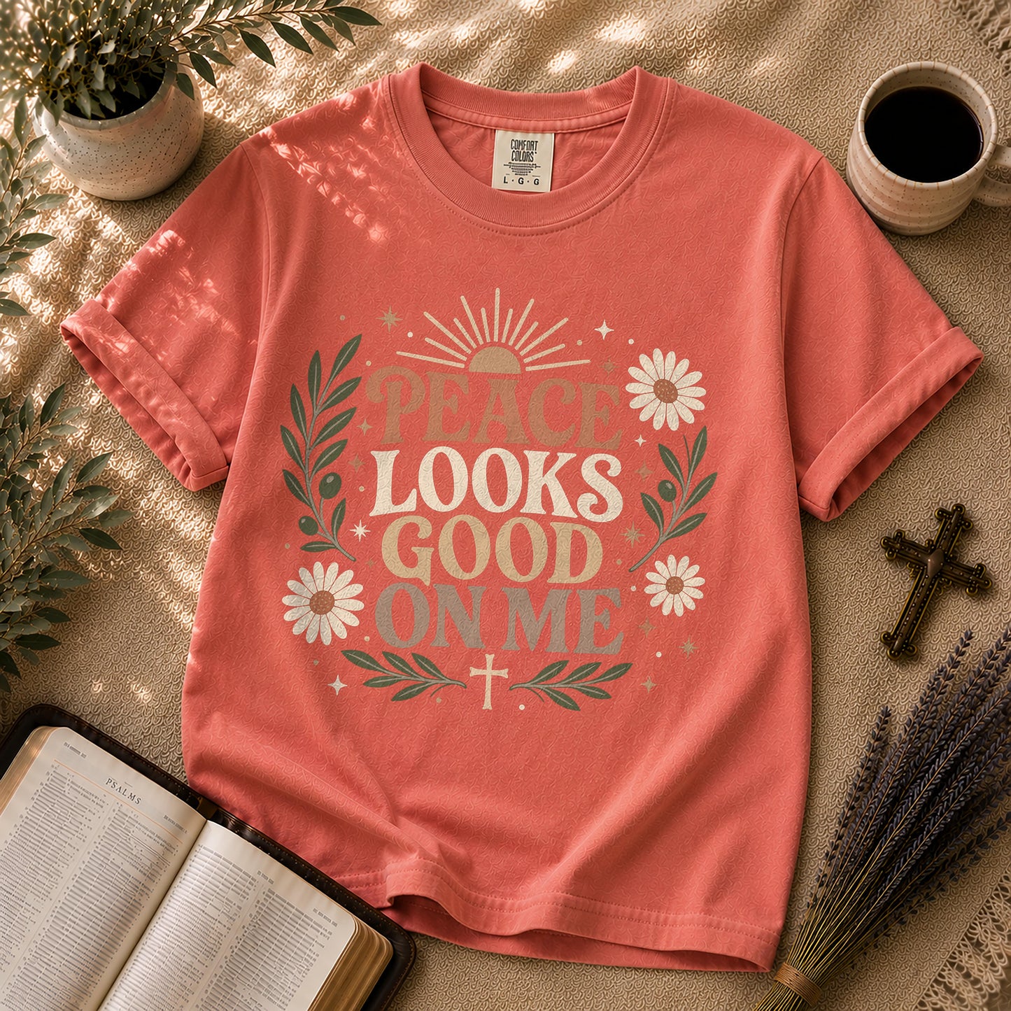 Peace Looks Good On Me Boho Christian T-Shirt
