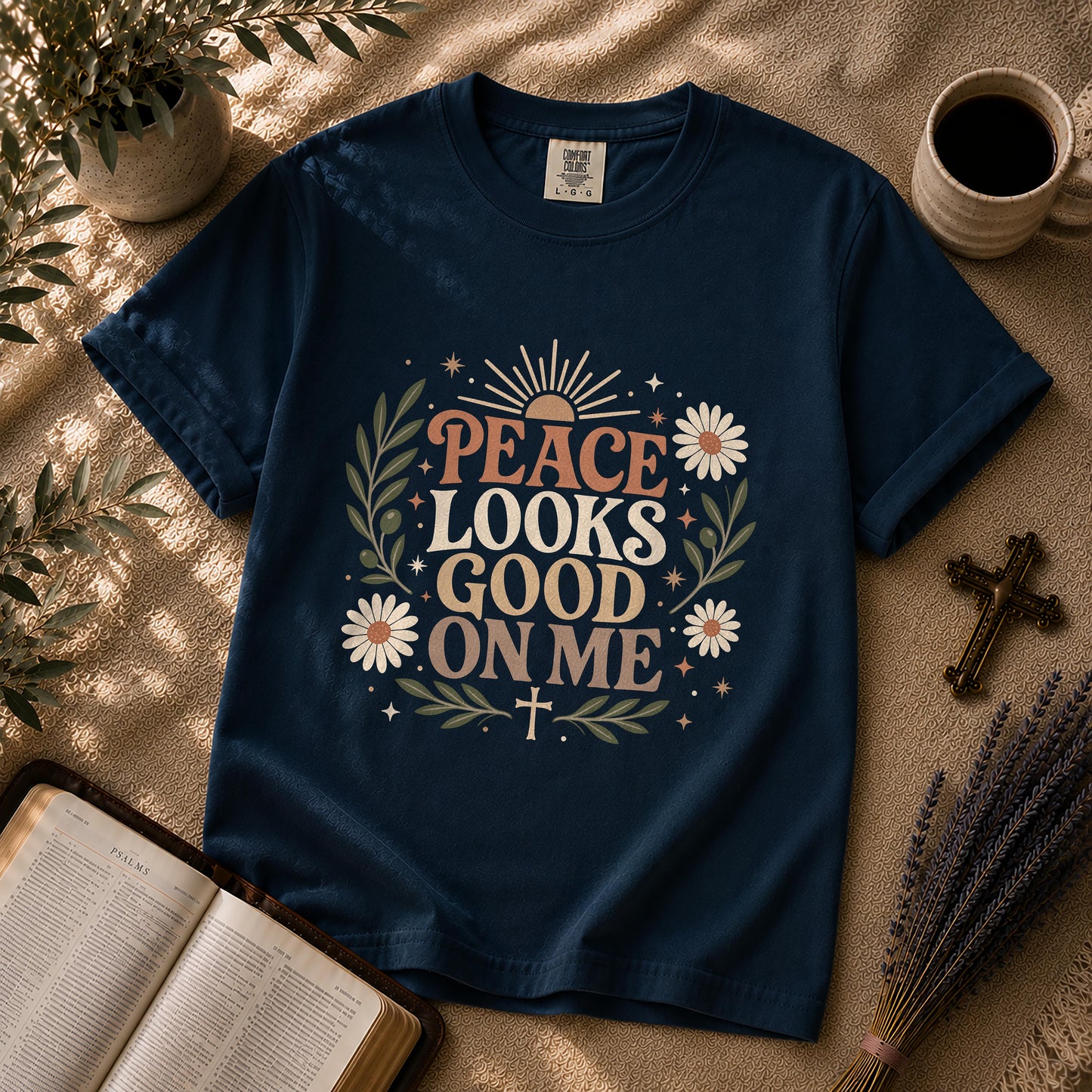 Peace Looks Good On Me Boho Christian T-Shirt