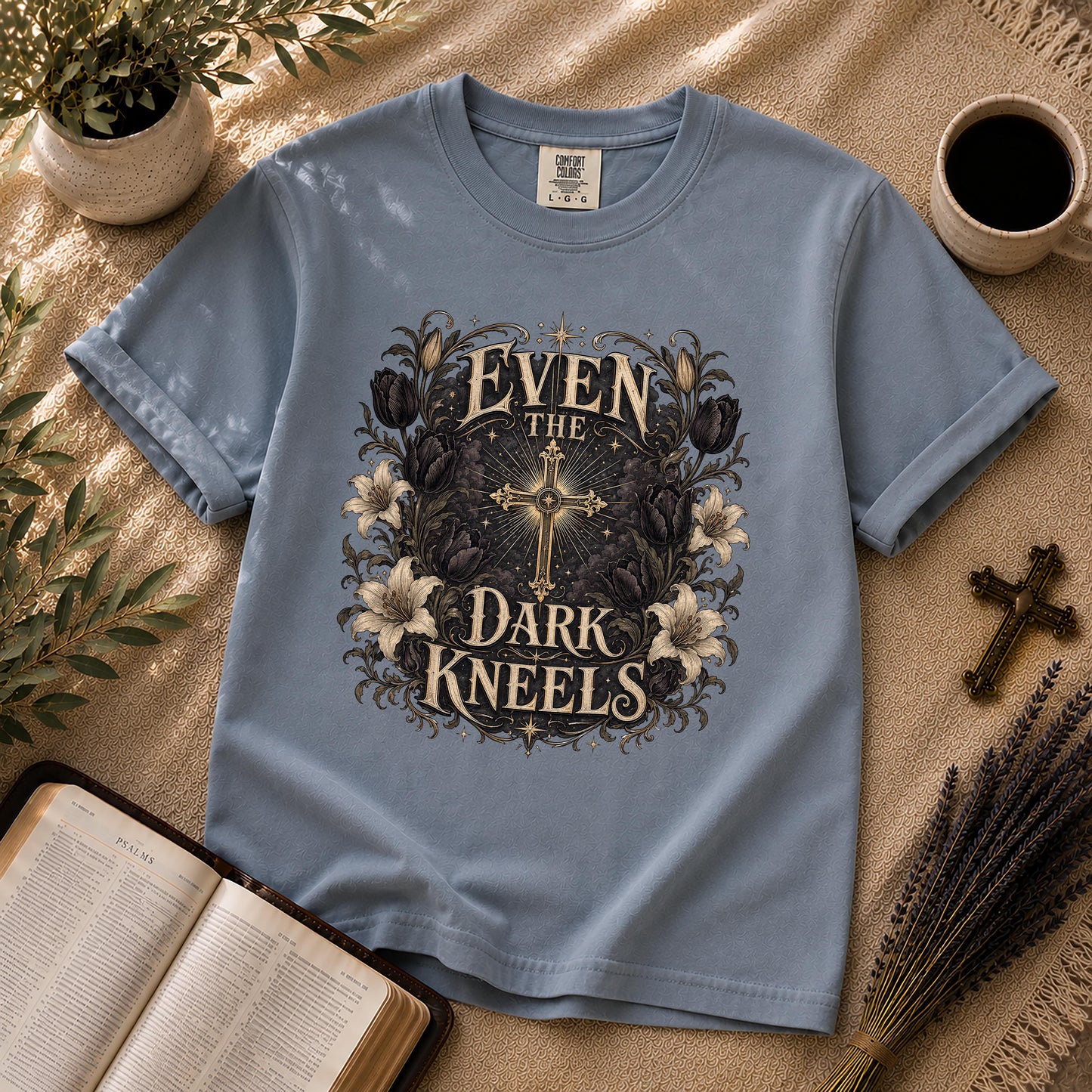 Even the Dark Kneels Gothic Christian Shirt