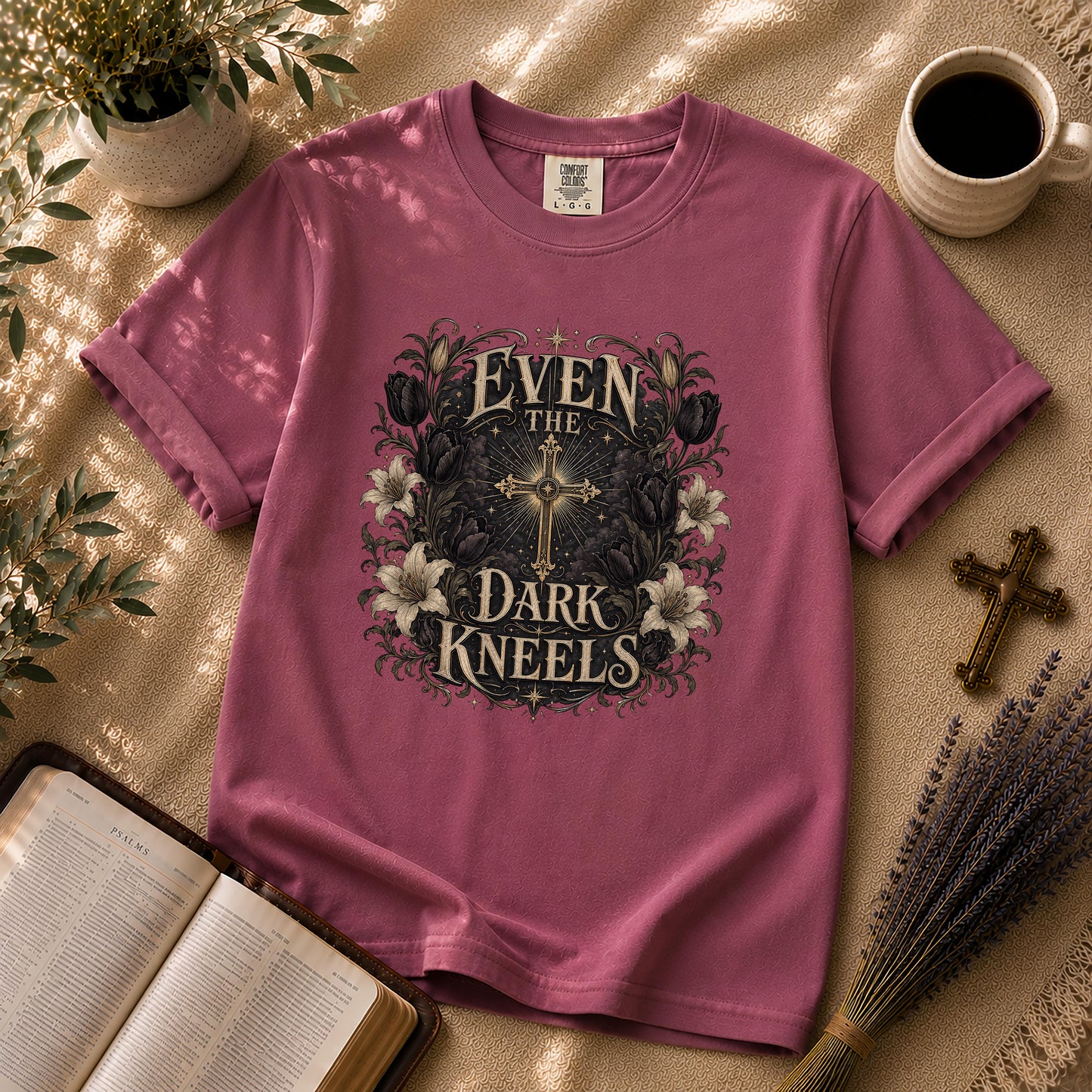 Even the Dark Kneels Gothic Christian Shirt
