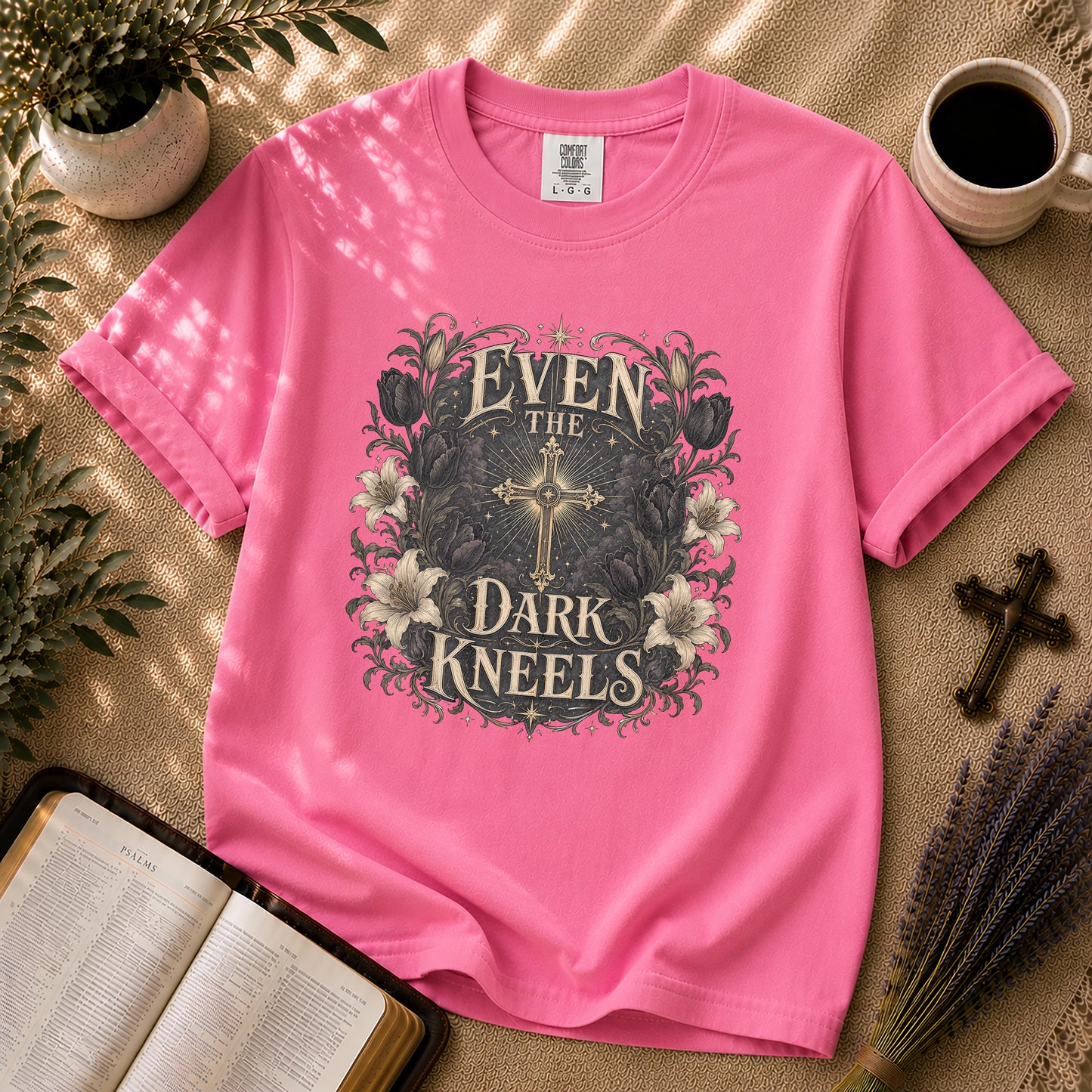 Even the Dark Kneels Gothic Christian Shirt