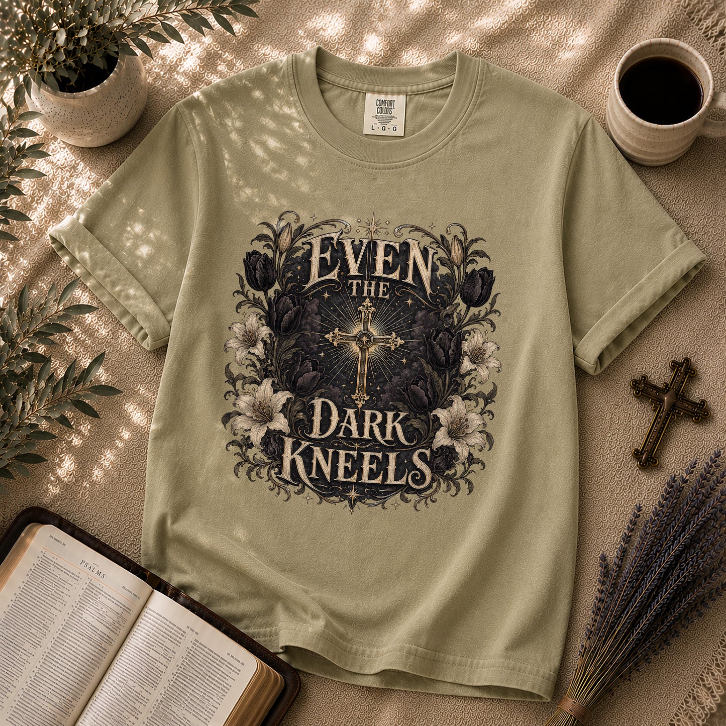 Even the Dark Kneels Gothic Christian Shirt