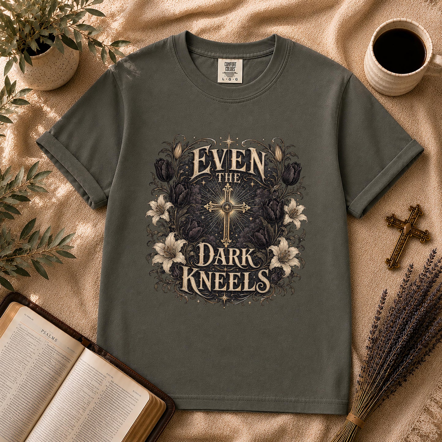 Even the Dark Kneels Gothic Christian Shirt
