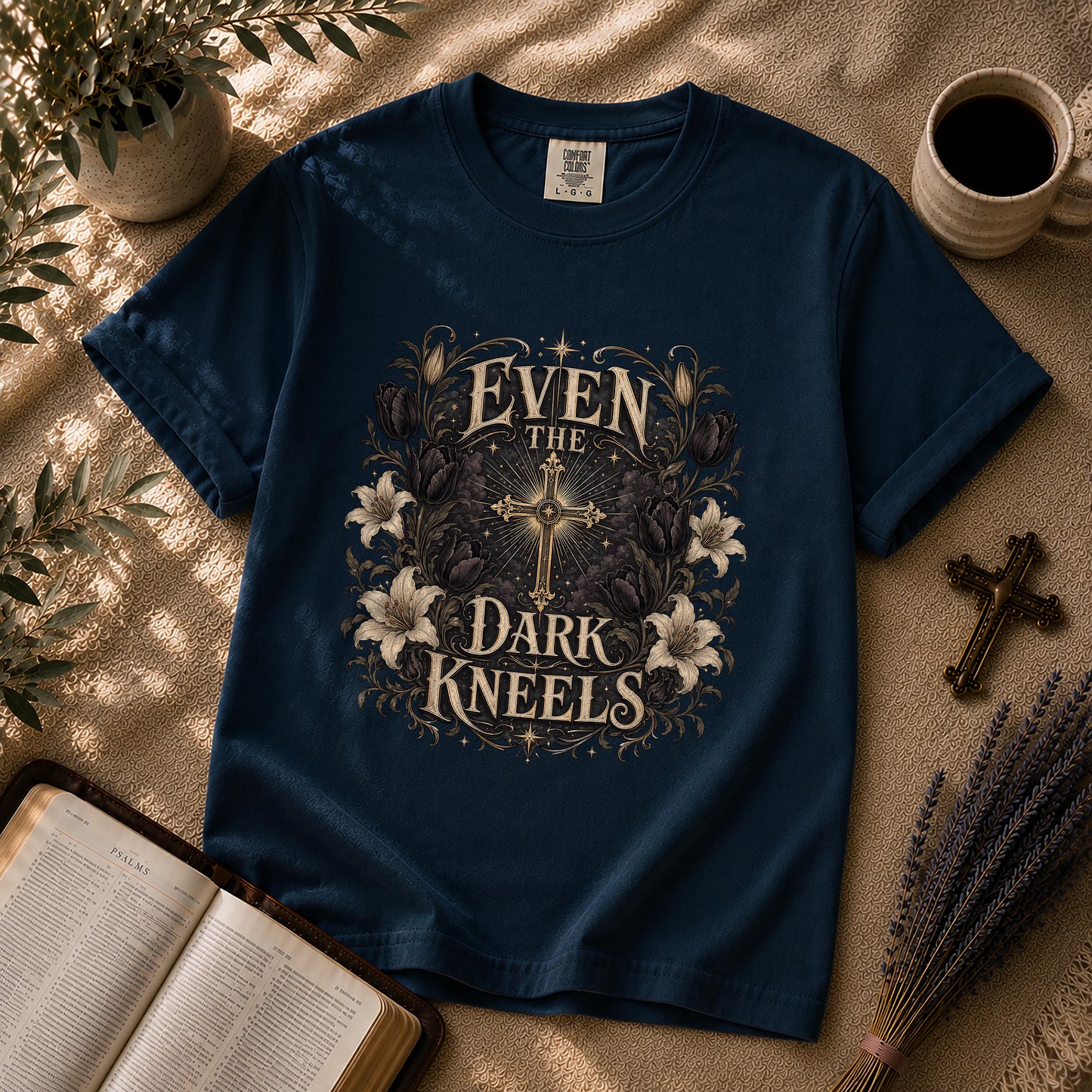 Even the Dark Kneels Gothic Christian Shirt