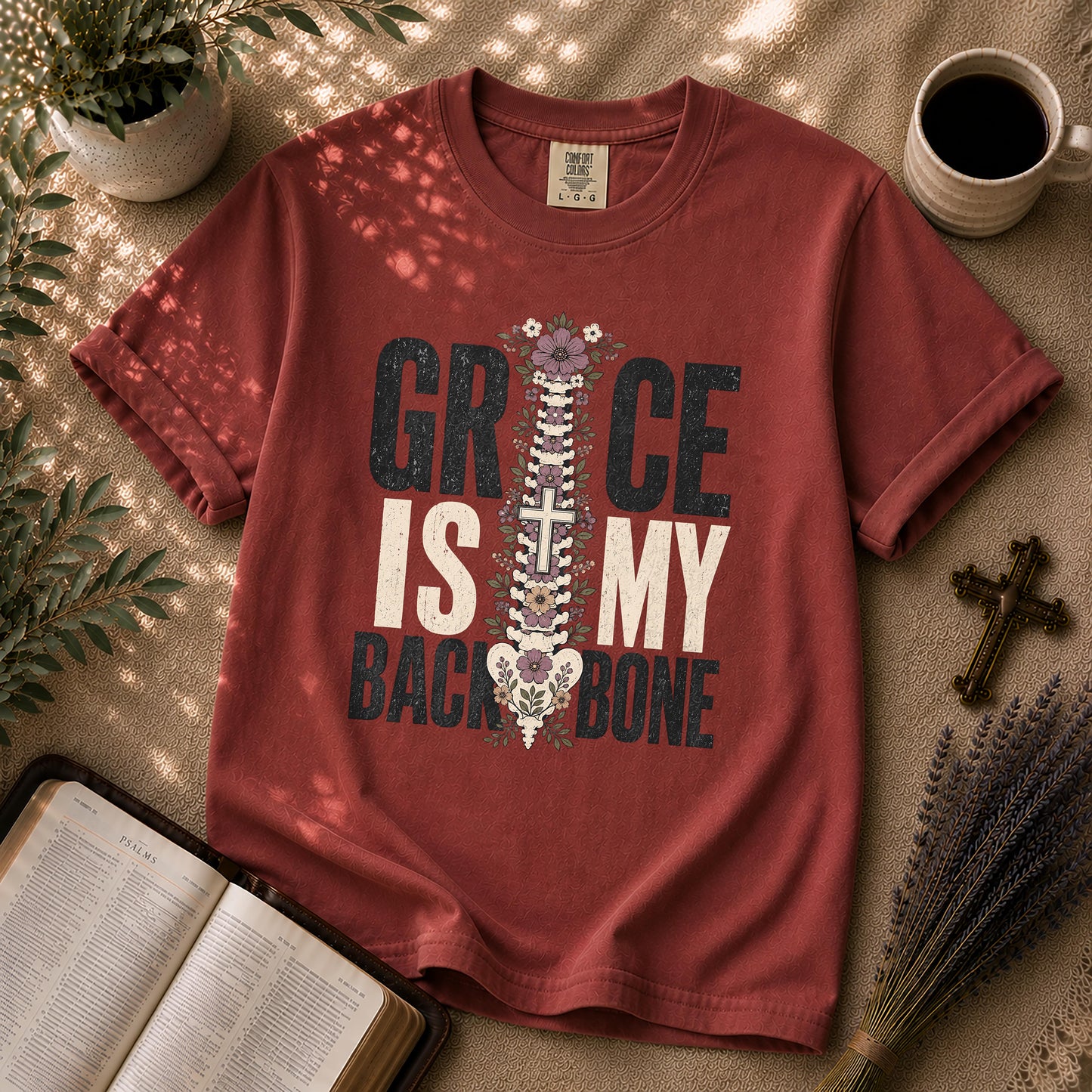 Grace Is My Backbone Alternative Christian T-Shirt