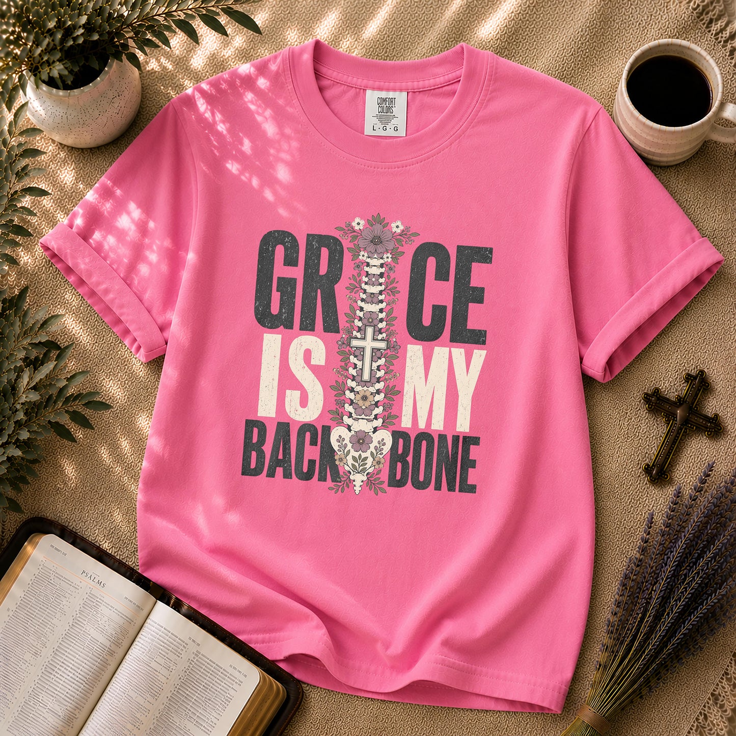 Grace Is My Backbone Alternative Christian T-Shirt