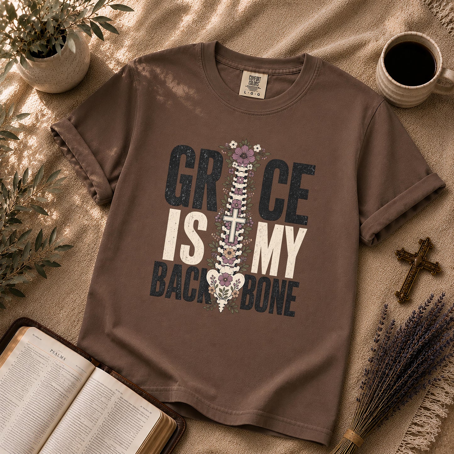 Grace Is My Backbone Alternative Christian T-Shirt