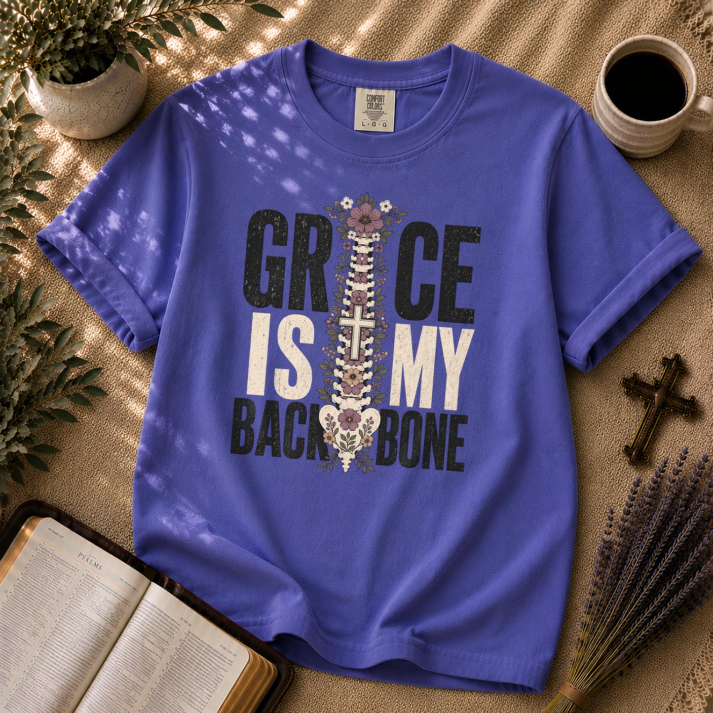 Grace Is My Backbone Alternative Christian T-Shirt