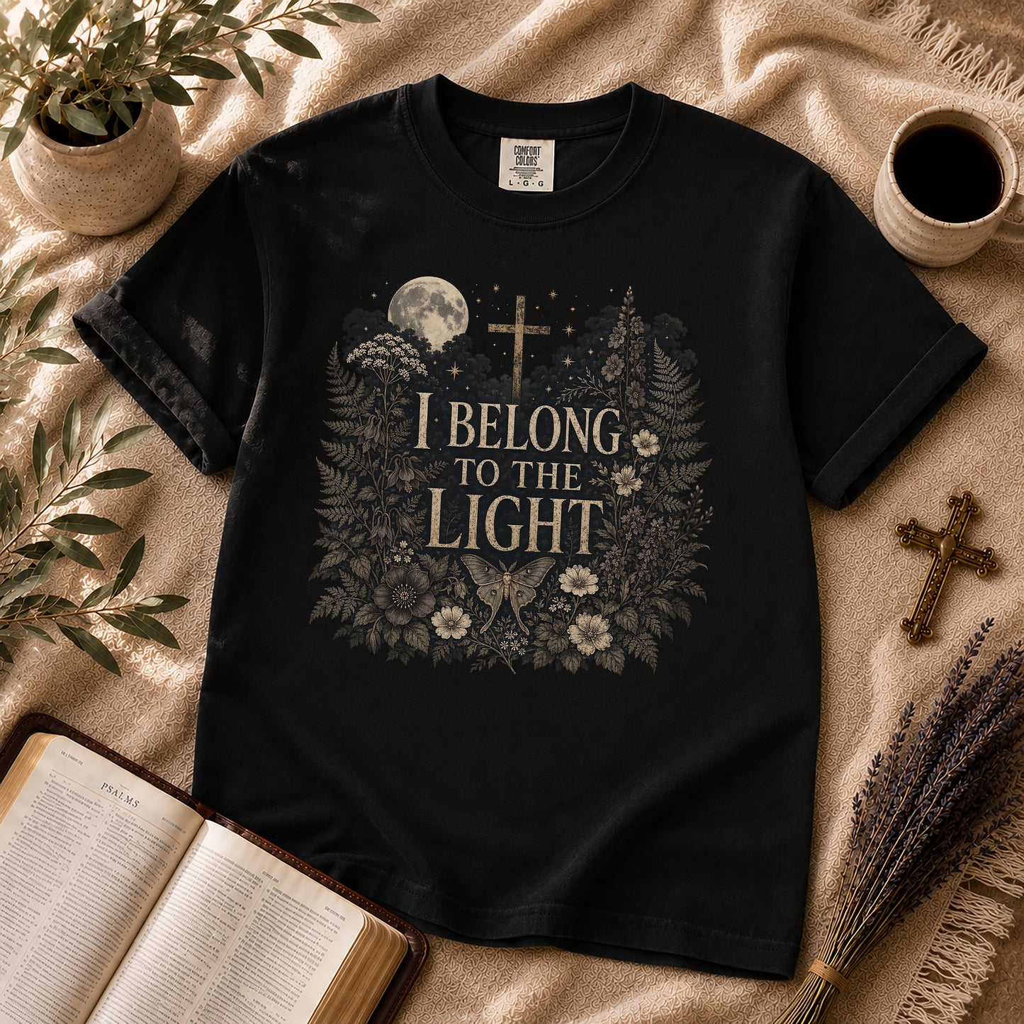 I Belong to the Light Dark Botanical Christian T-Shirt