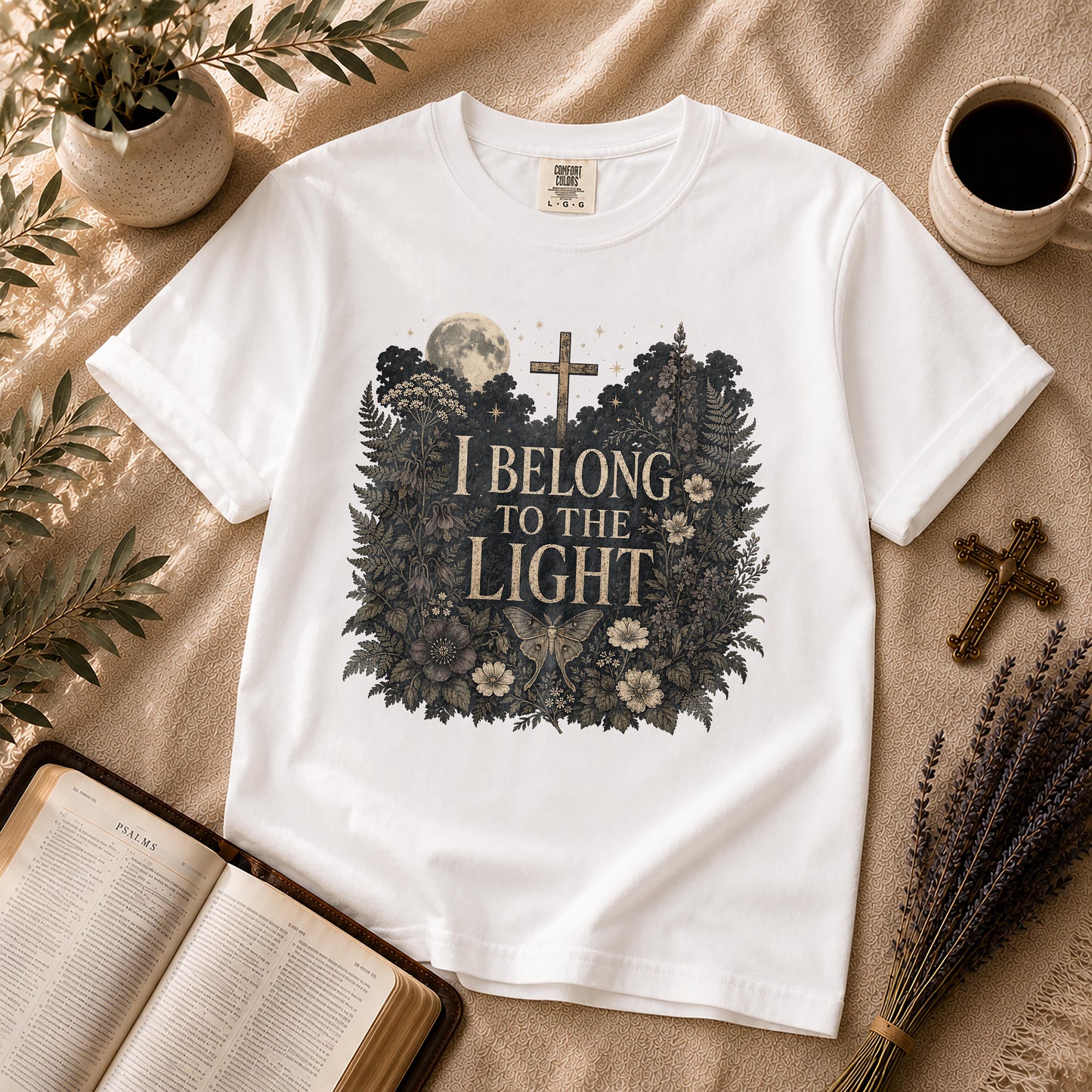 I Belong to the Light Dark Botanical Christian T-Shirt