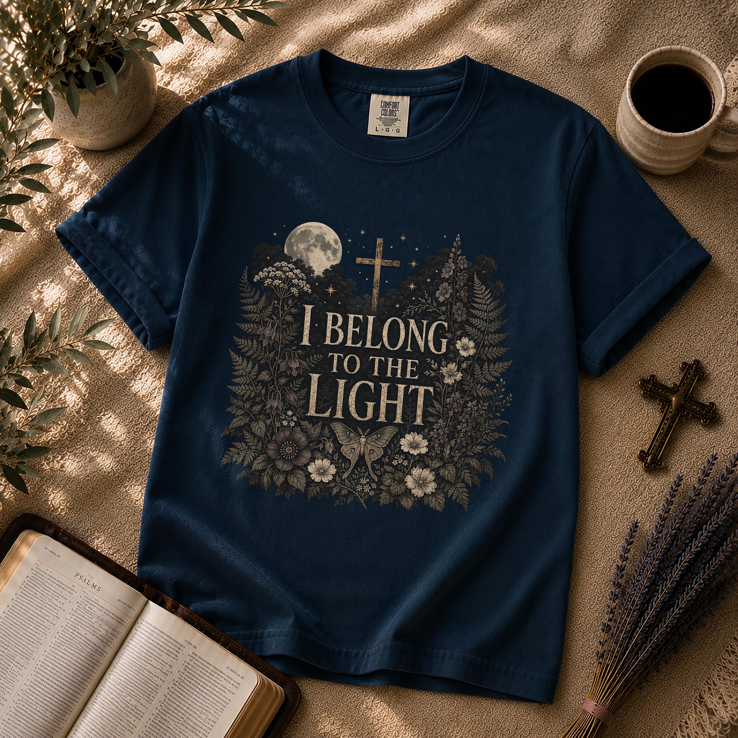 I Belong to the Light Dark Botanical Christian T-Shirt