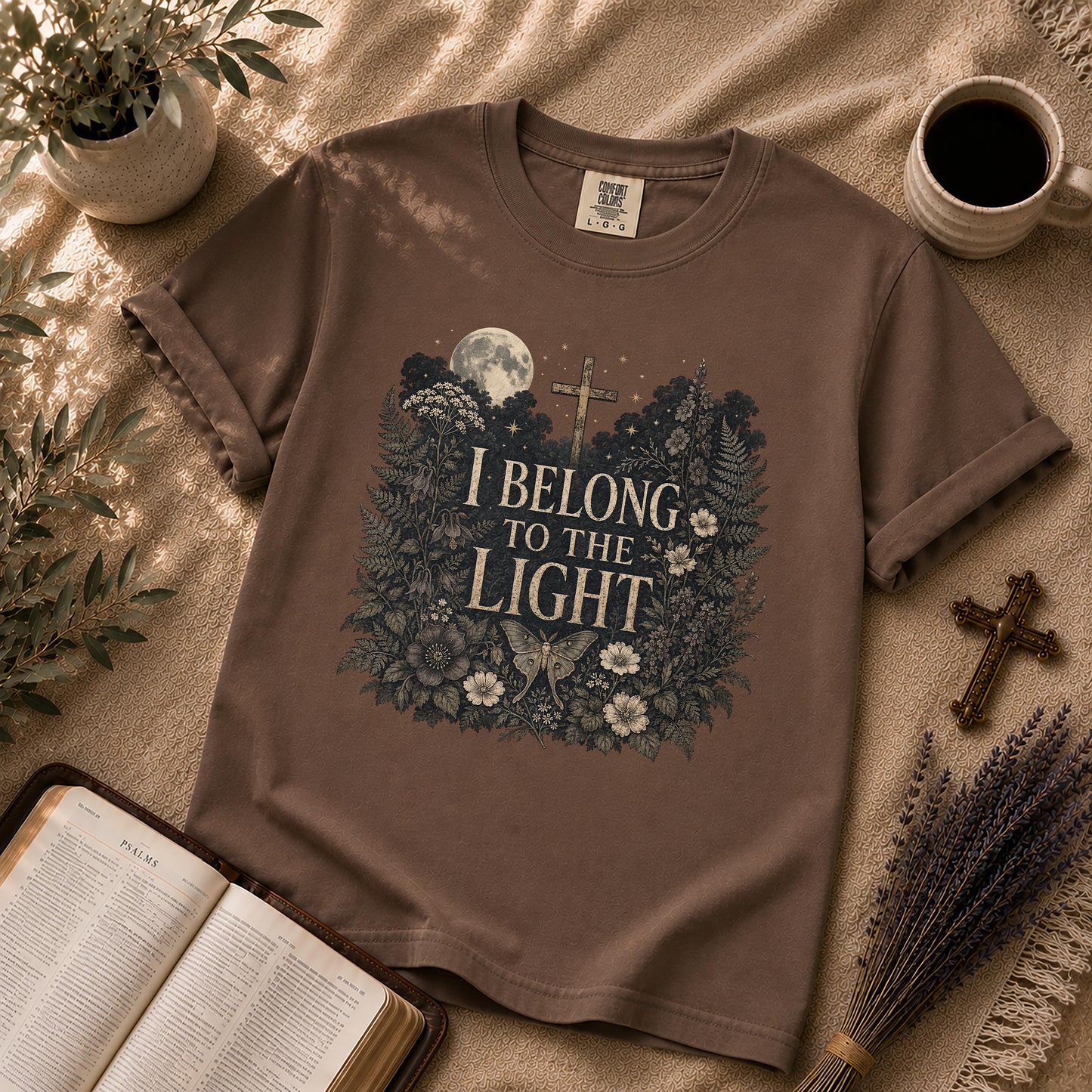 I Belong to the Light Dark Botanical Christian T-Shirt
