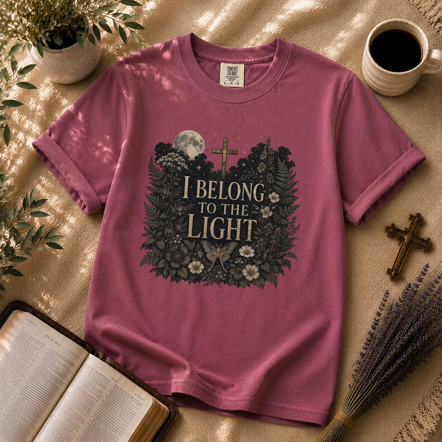 I Belong to the Light Dark Botanical Christian T-Shirt
