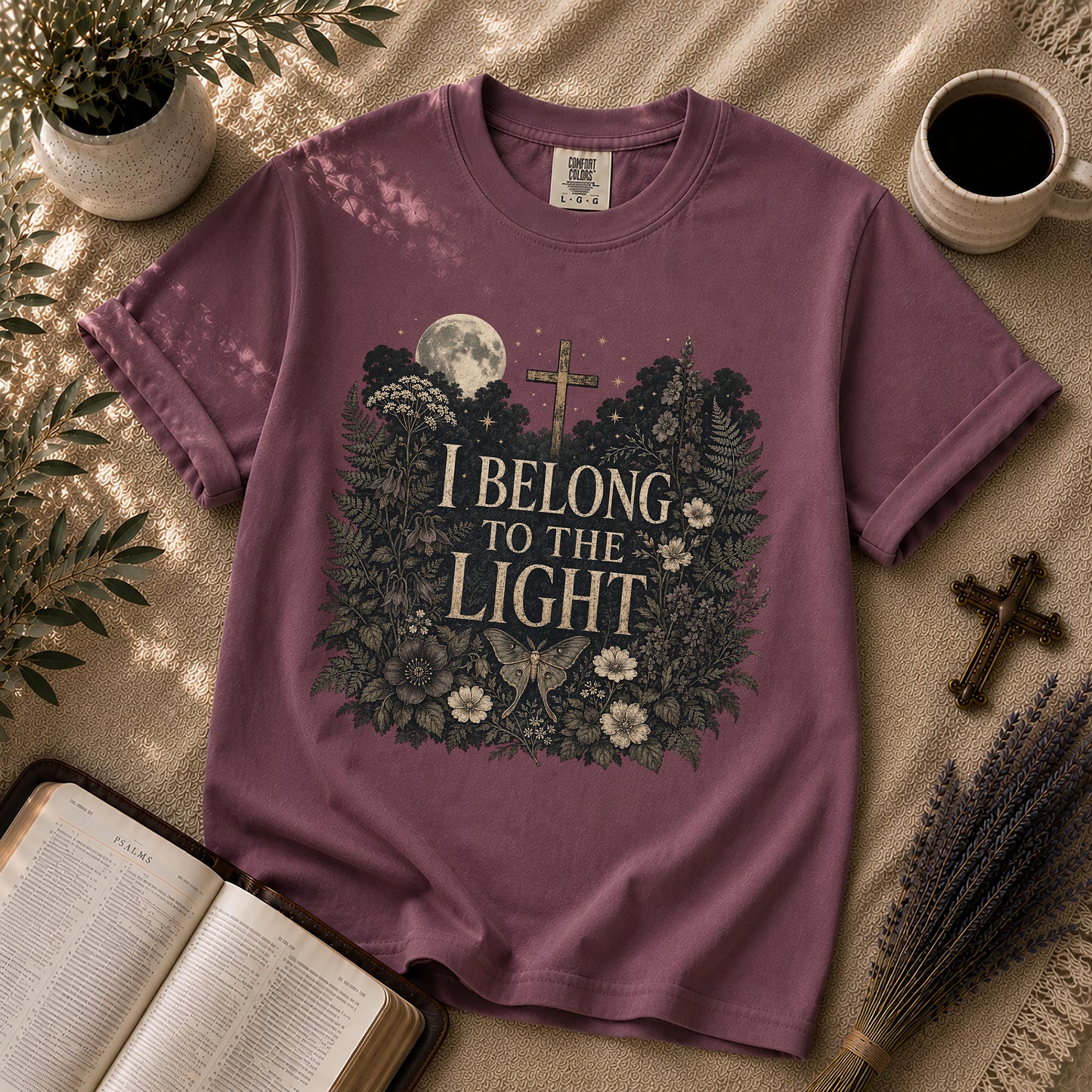 I Belong to the Light Dark Botanical Christian T-Shirt