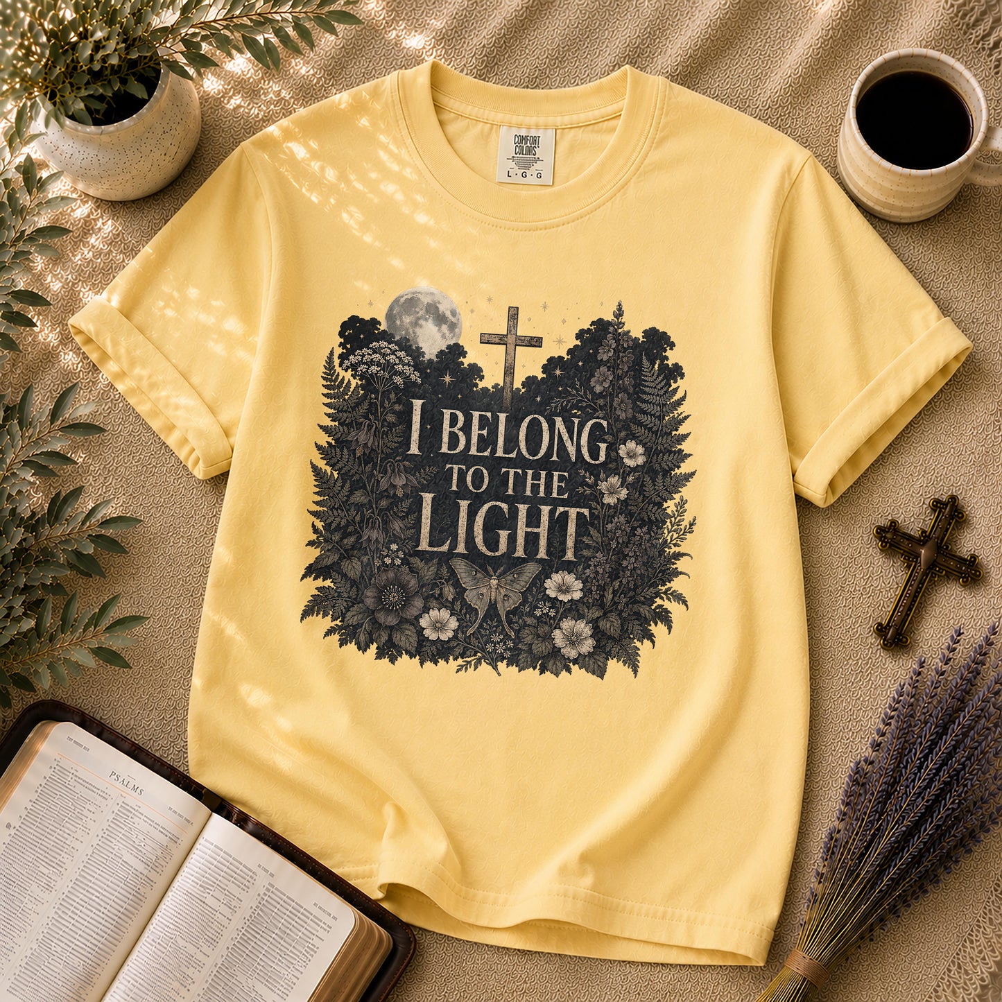 I Belong to the Light Dark Botanical Christian T-Shirt
