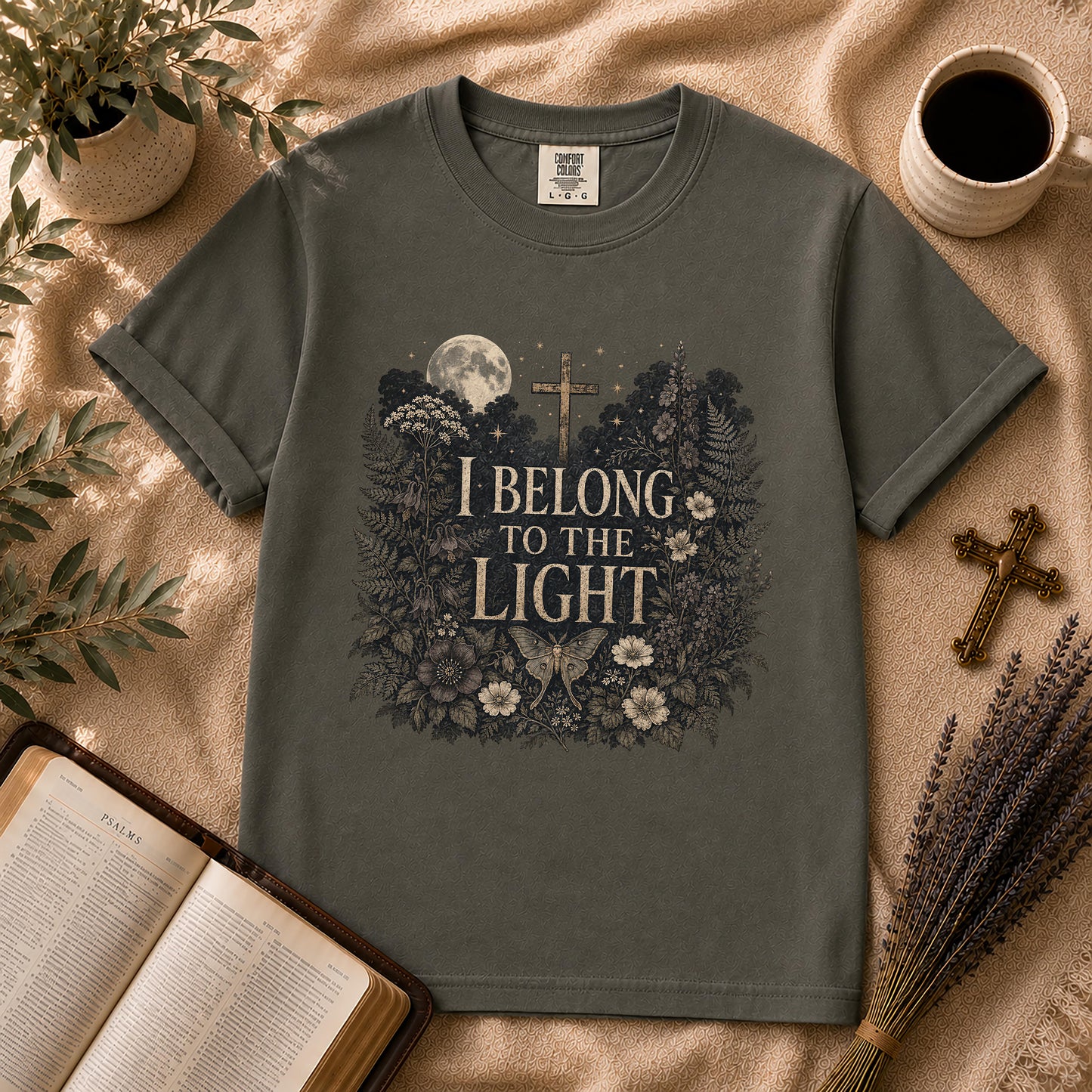 I Belong to the Light Dark Botanical Christian T-Shirt
