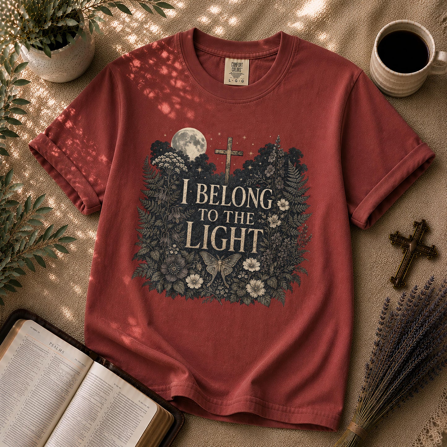 I Belong to the Light Dark Botanical Christian T-Shirt